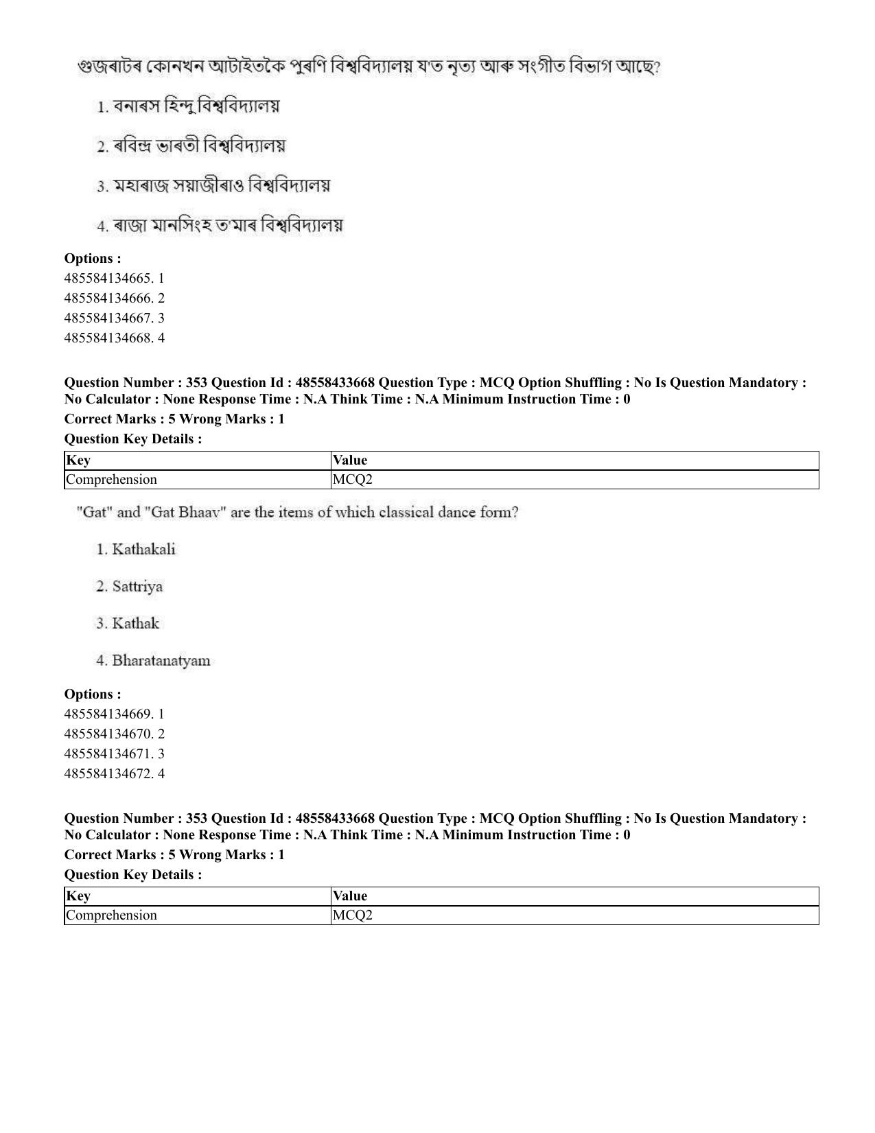 CUET 2023 English Assamese Shift 1 Question Papers - 18 June 2023 - Page 319