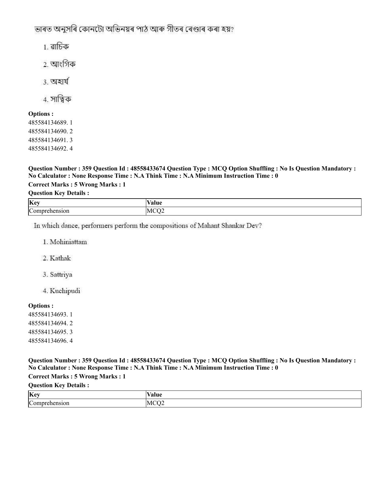 CUET 2023 English Assamese Shift 1 Question Papers - 18 June 2023 - Page 325