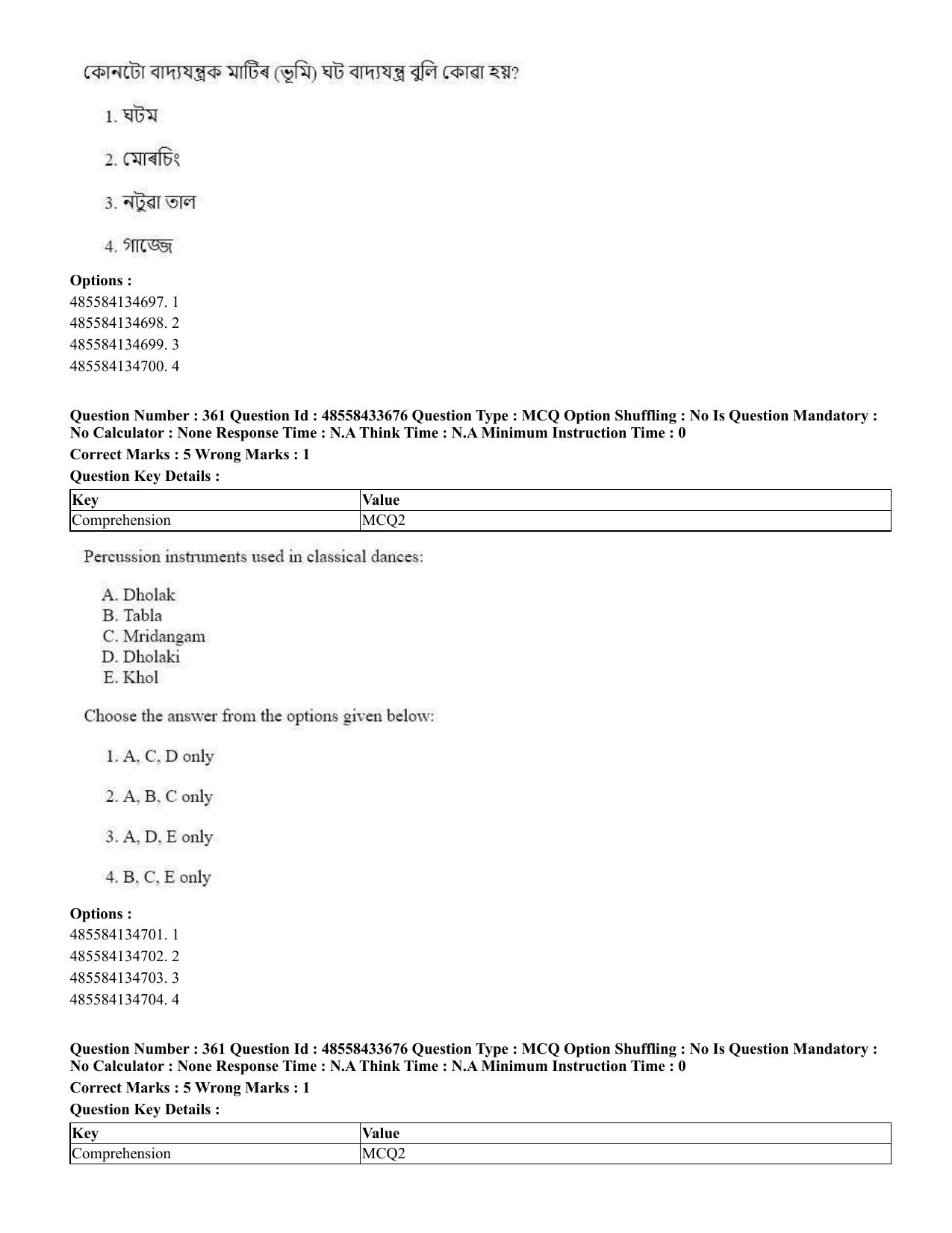 CUET 2023 English Assamese Shift 1 Question Papers - 18 June 2023 - Page 327