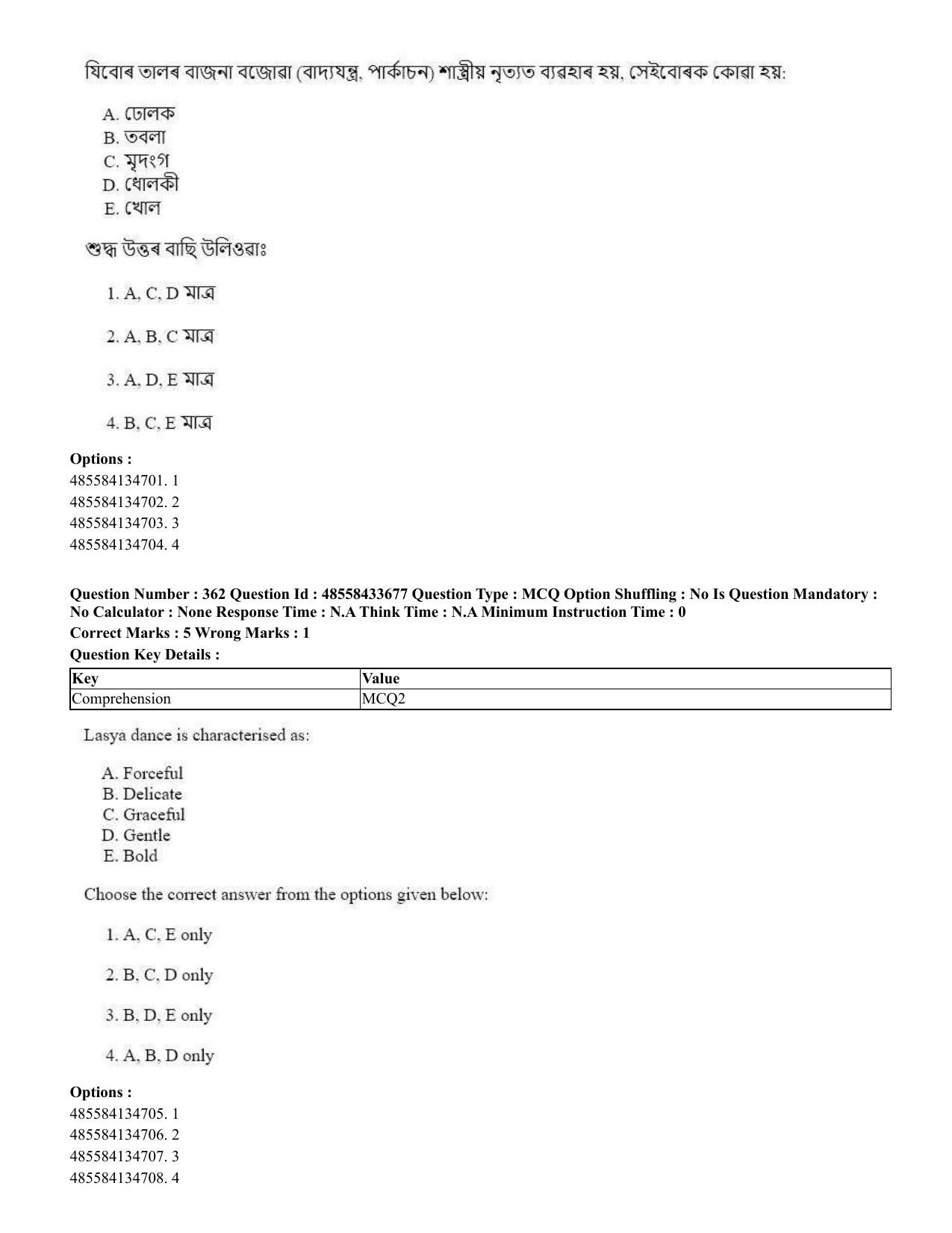 CUET 2023 English Assamese Shift 1 Question Papers - 18 June 2023 - Page 328