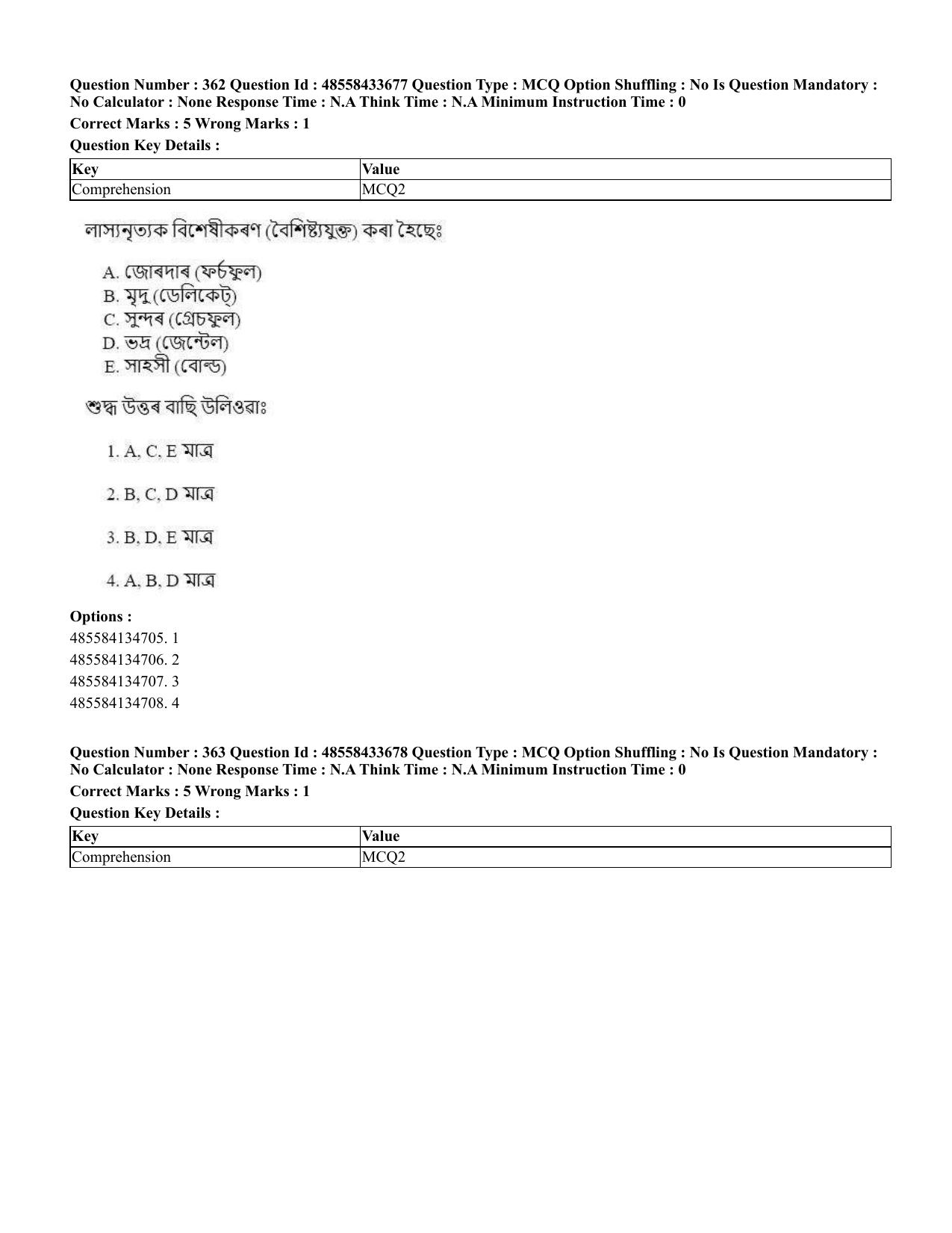 CUET 2023 English Assamese Shift 1 Question Papers - 18 June 2023 - Page 329