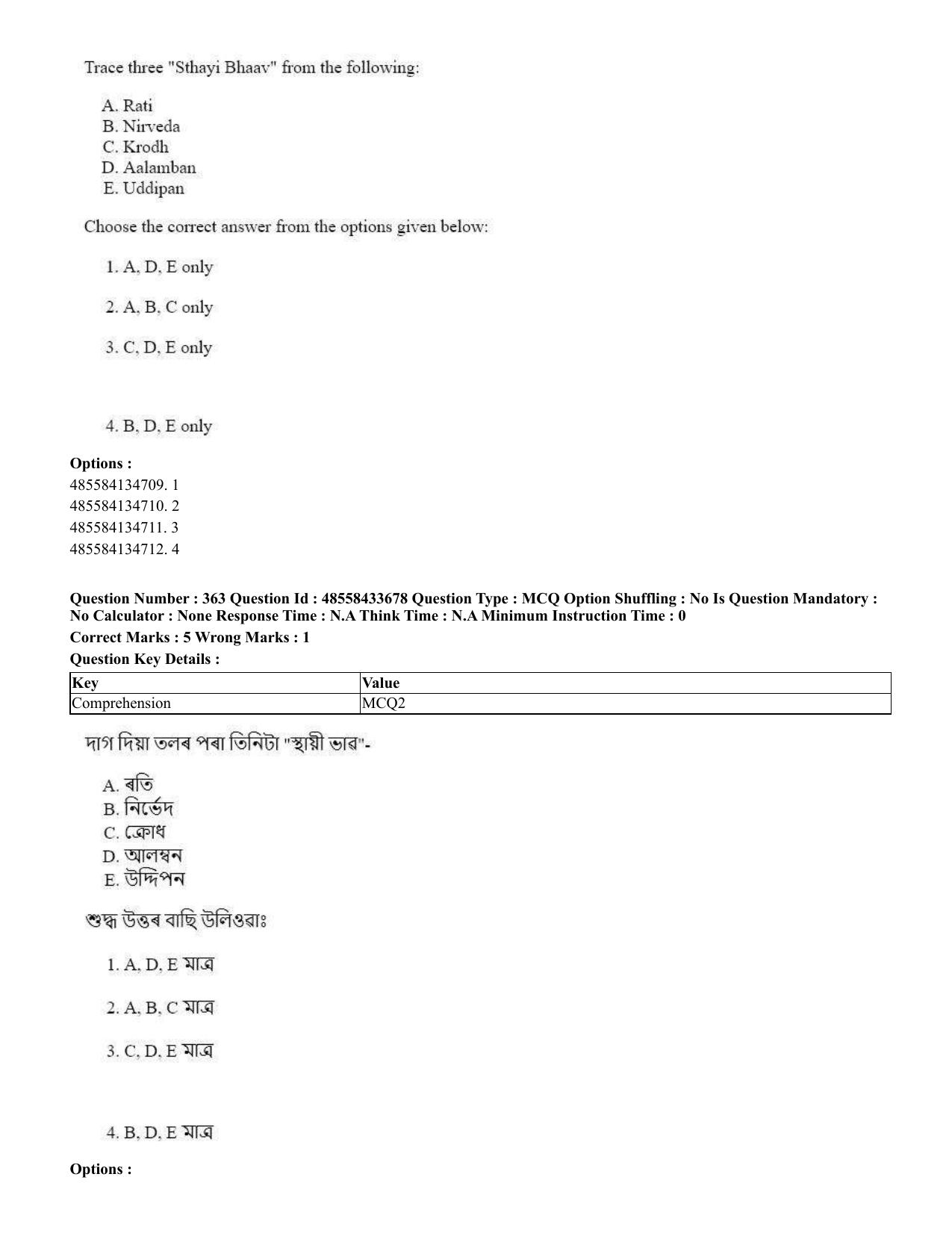 CUET 2023 English Assamese Shift 1 Question Papers - 18 June 2023 - Page 330