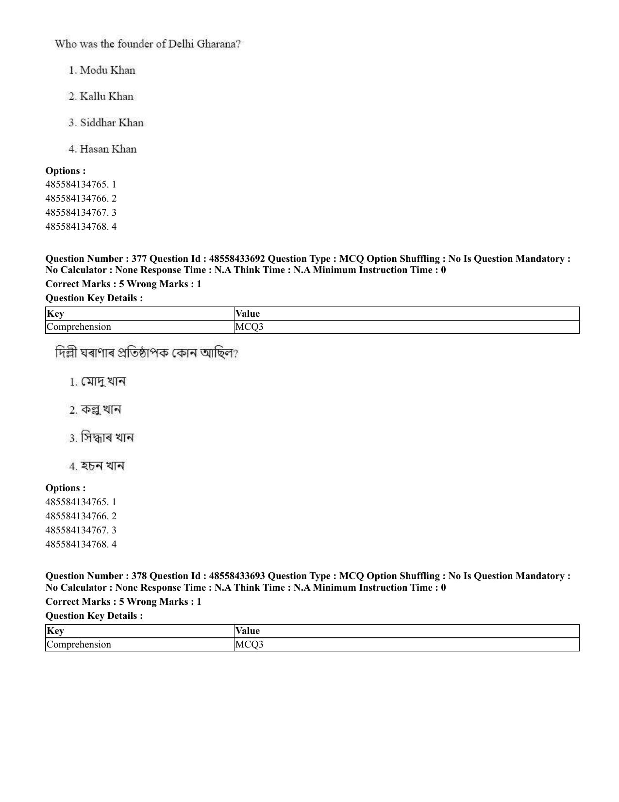CUET 2023 English Assamese Shift 1 Question Papers - 18 June 2023 - Page 347