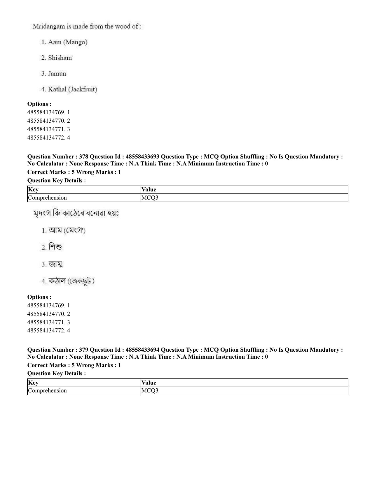 CUET 2023 English Assamese Shift 1 Question Papers - 18 June 2023 - Page 348