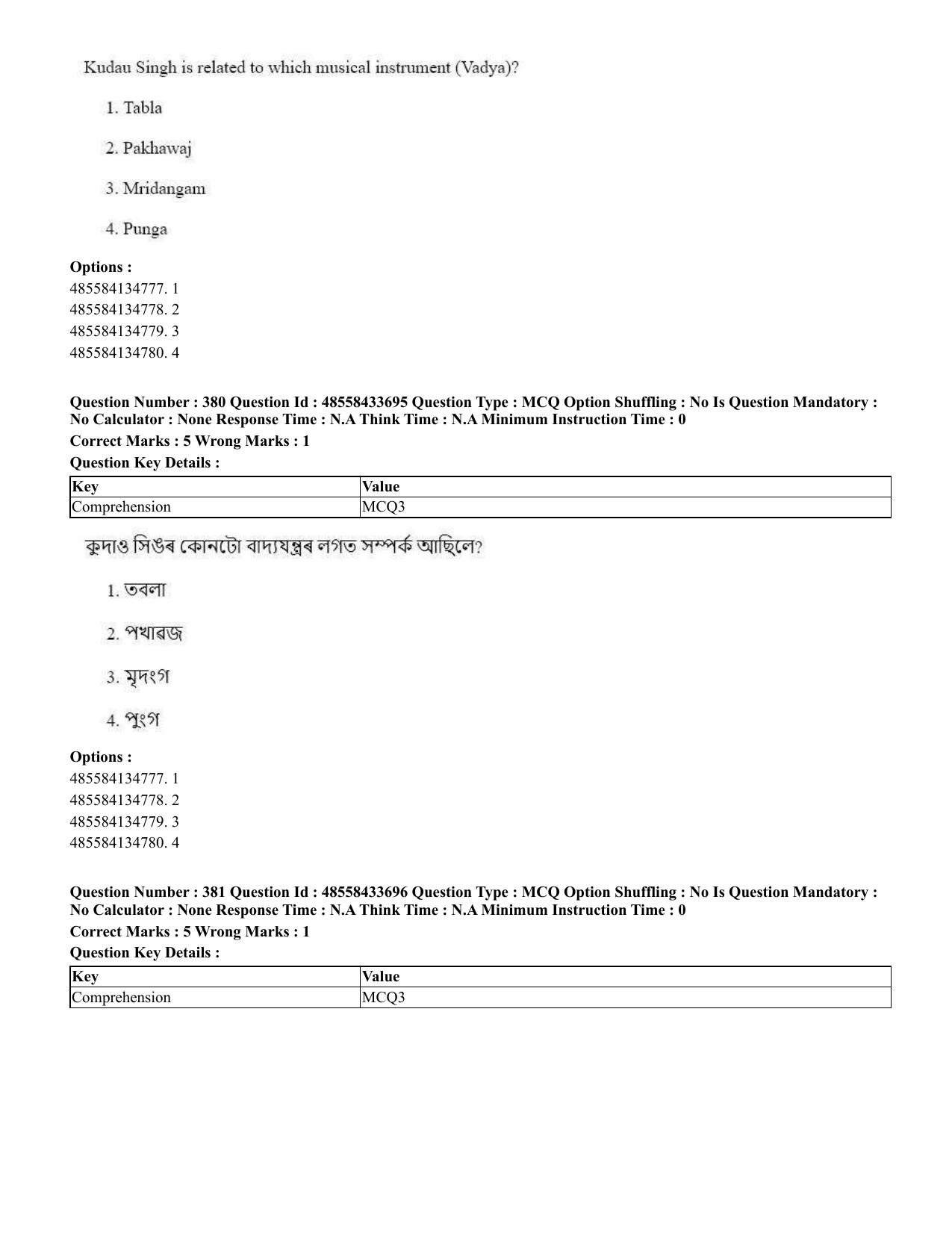 CUET 2023 English Assamese Shift 1 Question Papers - 18 June 2023 - Page 350