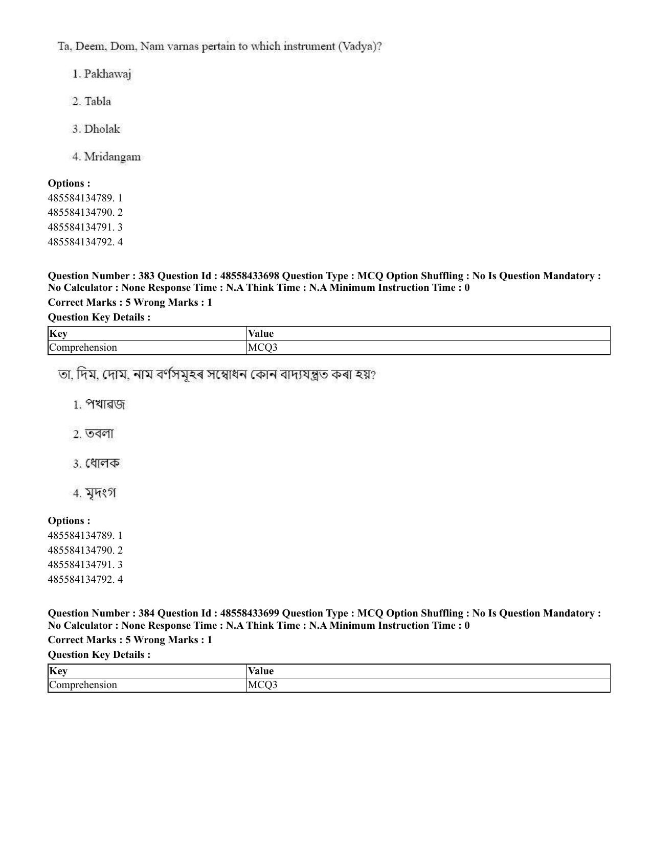CUET 2023 English Assamese Shift 1 Question Papers - 18 June 2023 - Page 353