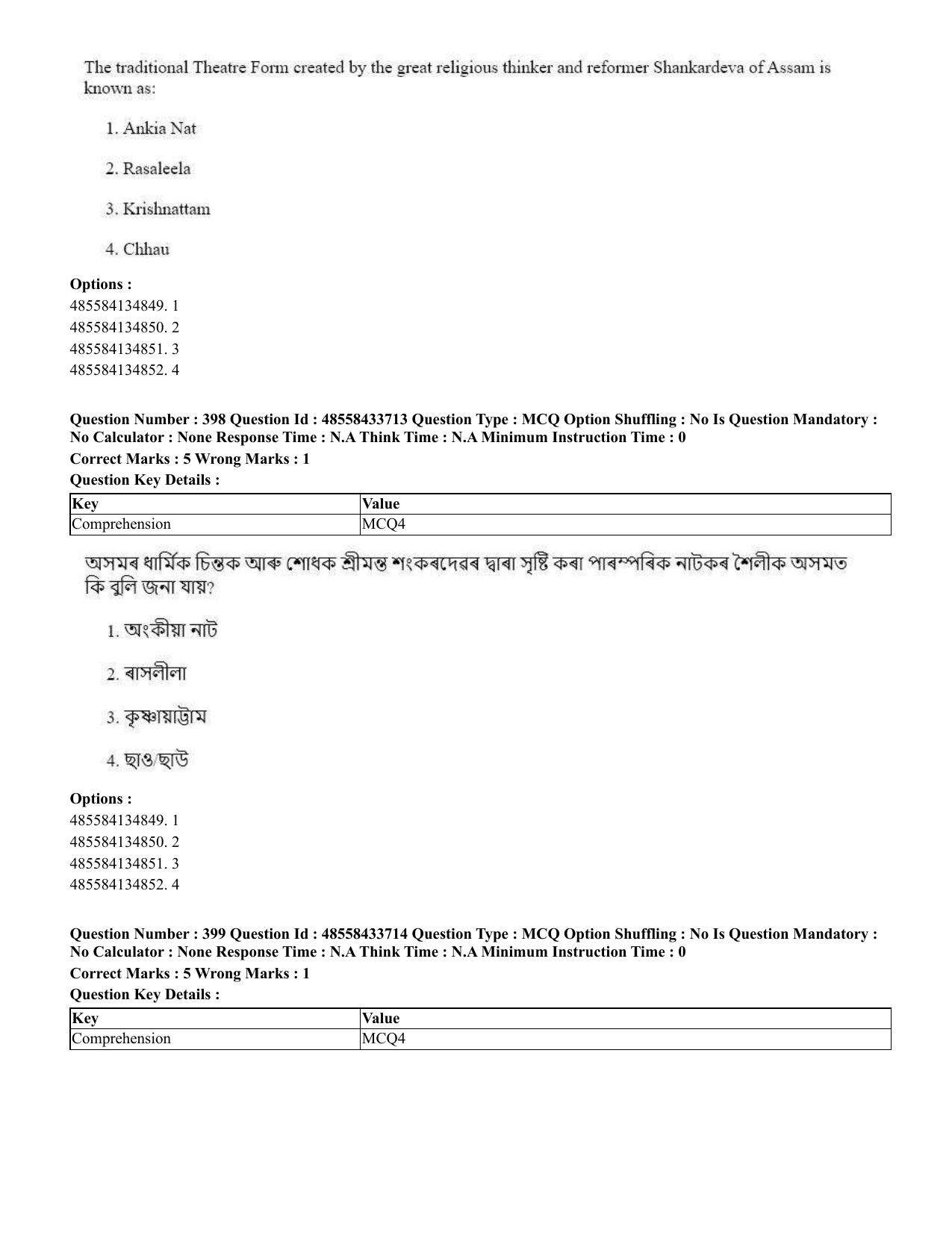 CUET 2023 English Assamese Shift 1 Question Papers - 18 June 2023 - Page 370