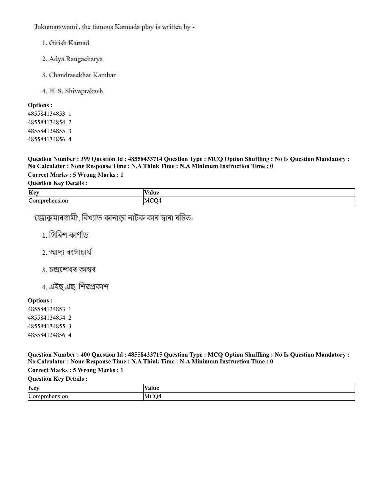 CUET 2023 English Assamese Shift 1 Question Papers - 18 June 2023 - Page 371