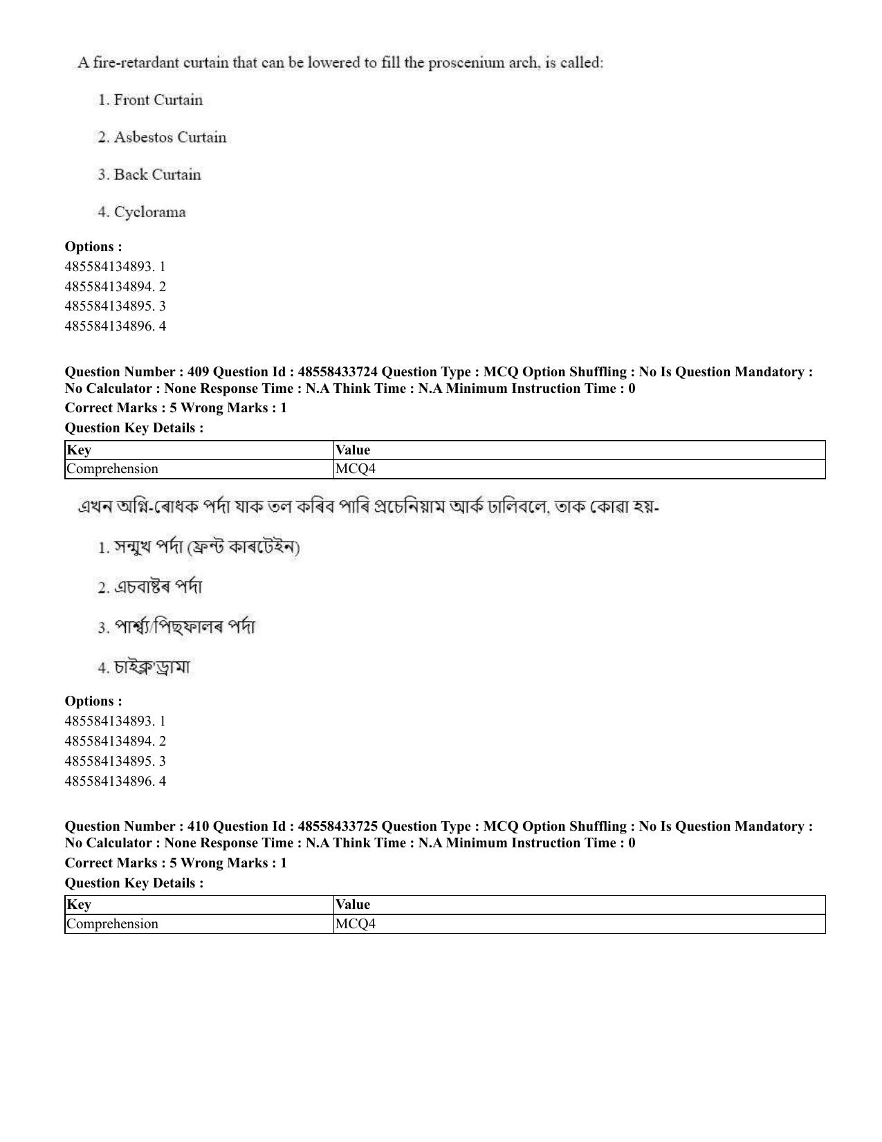 CUET 2023 English Assamese Shift 1 Question Papers - 18 June 2023 - Page 381