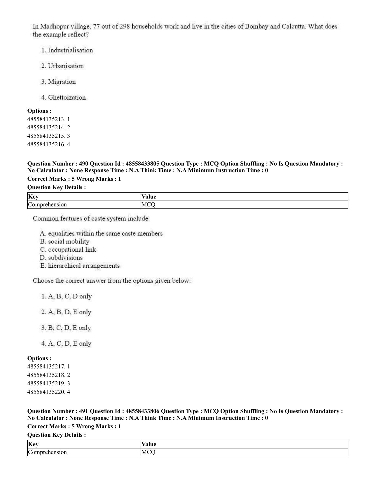 CUET 2023 English Assamese Shift 1 Question Papers - 18 June 2023 - Page 434