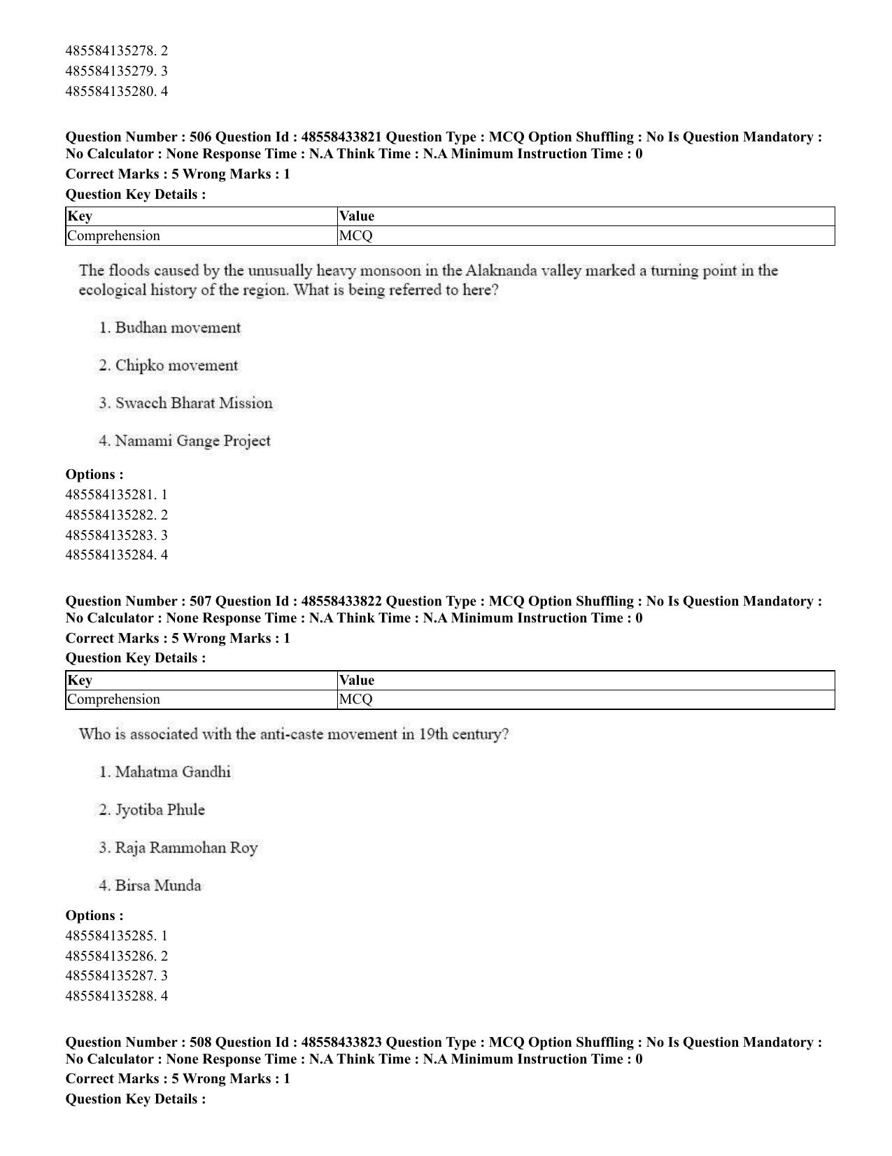 CUET 2023 English Assamese Shift 1 Question Papers - 18 June 2023 - Page 443