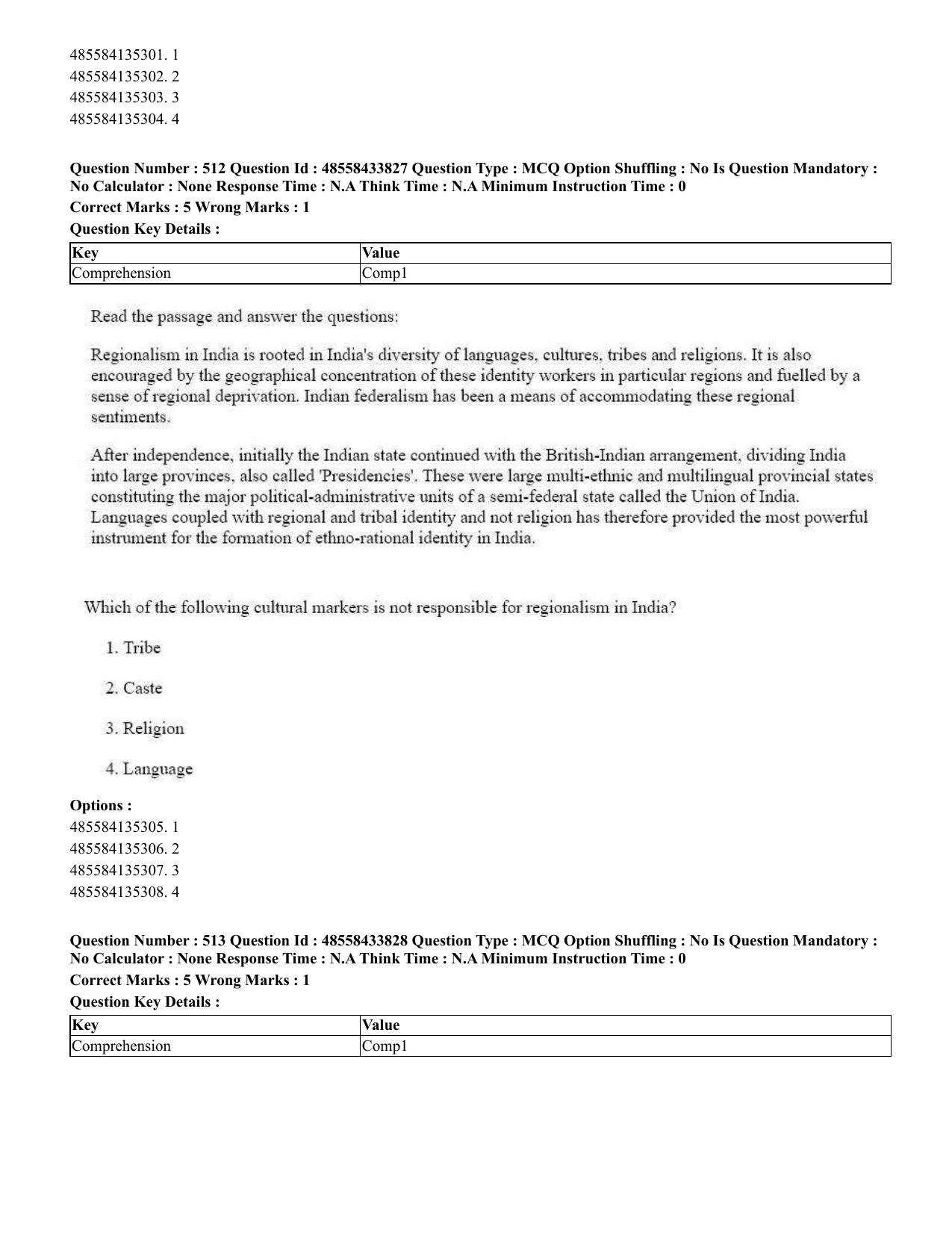 CUET 2023 English Assamese Shift 1 Question Papers - 18 June 2023 - Page 446