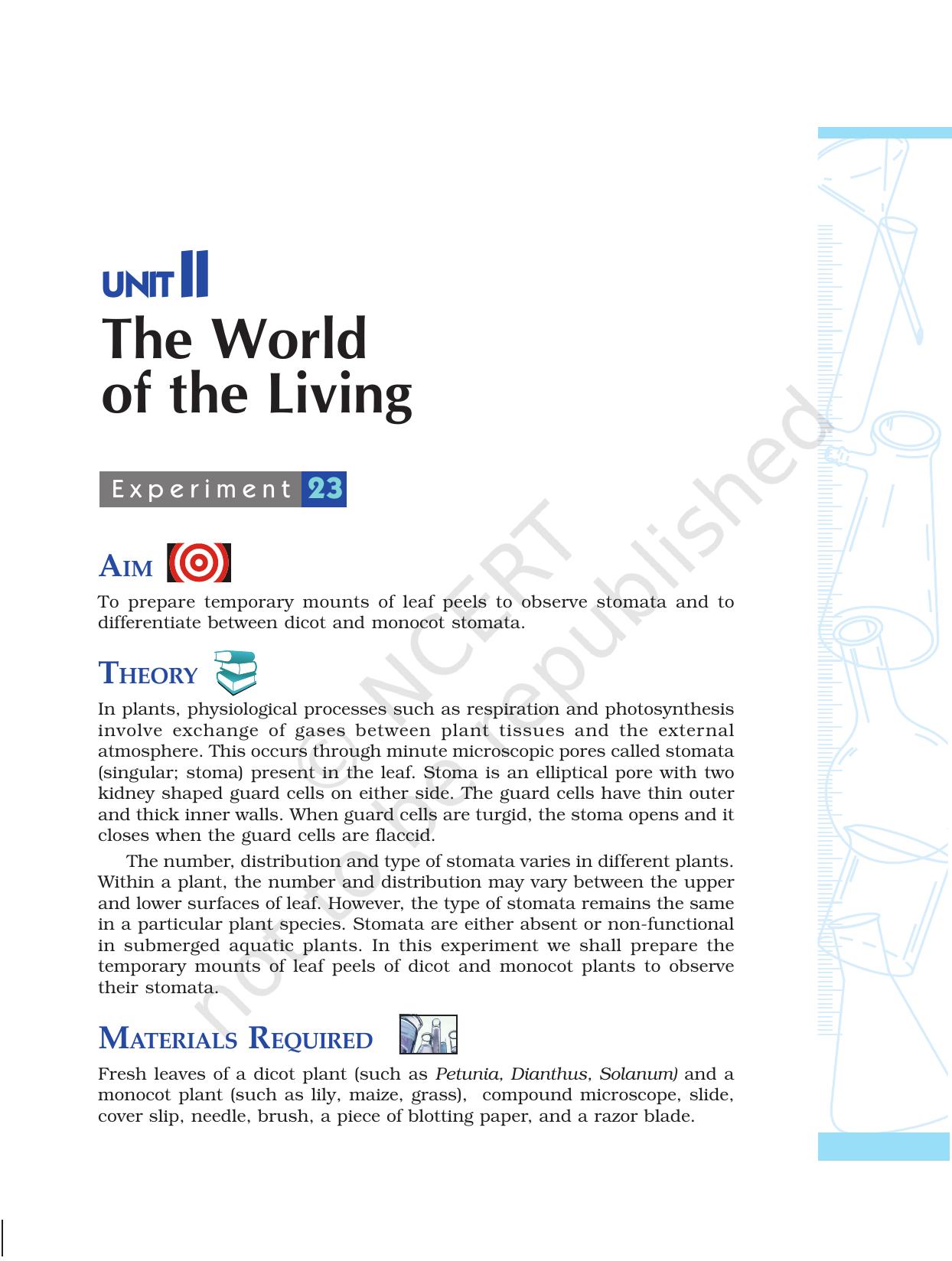 NCERT Laboratory Manuals for Class X Science - The World of Living - Page 1