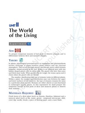 NCERT Laboratory Manuals for Class X Science - The World of Living