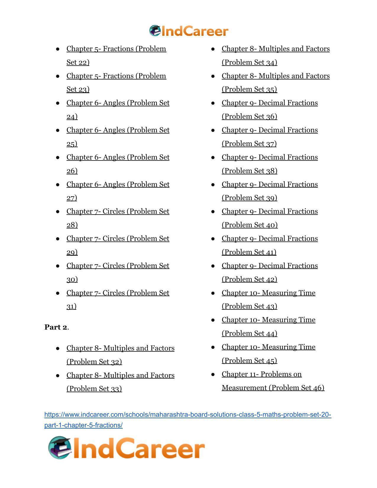 Maharashtra Board Solutions Class 5-Maths (Problem Set 20) - Part 1: Chapter 5- Fractions - Page 8
