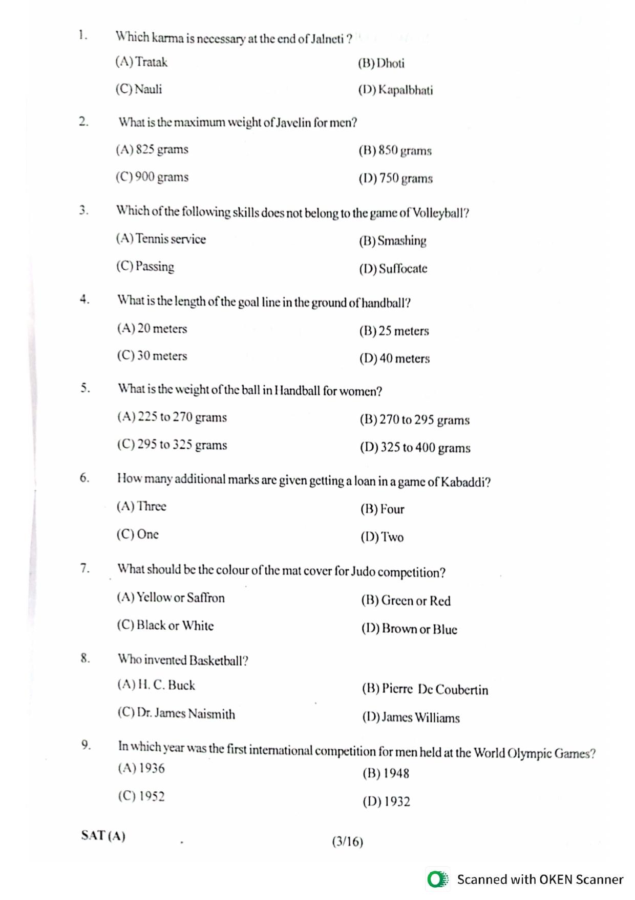 Gujarat NMMS 2023 SAT English Medium SET A Question Paper - Page 2