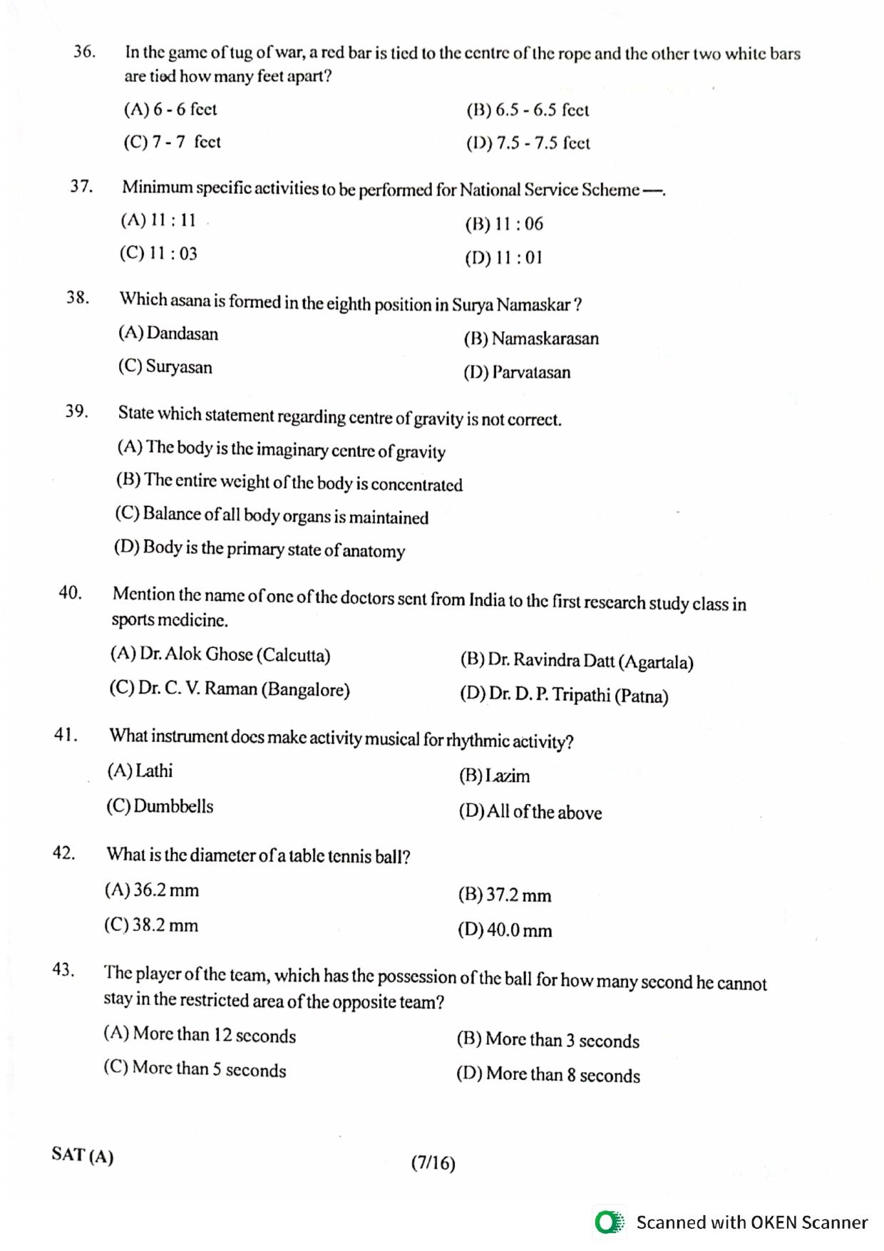 Gujarat NMMS 2023 SAT English Medium SET A Question Paper - Page 6