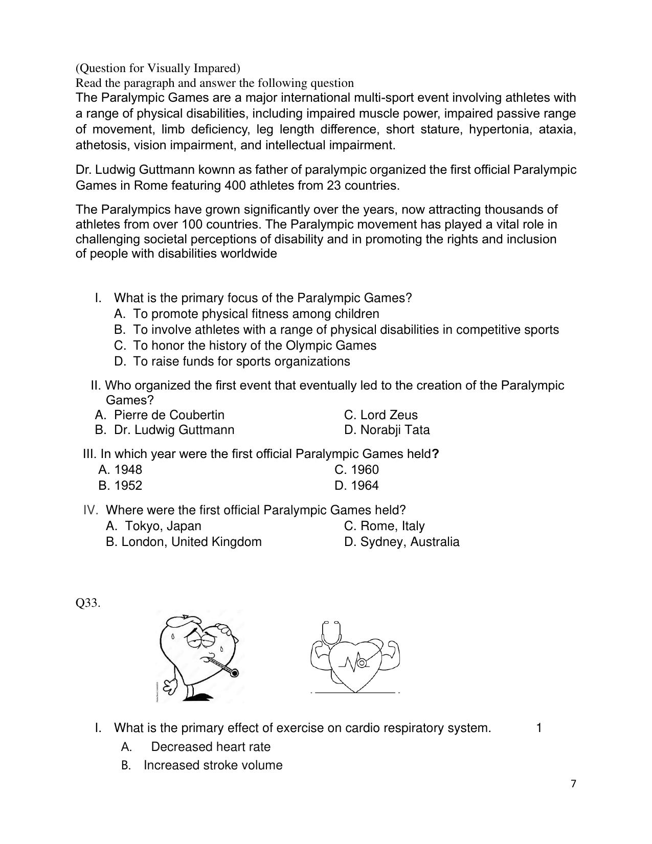 CBSE Class 12 Physical Education Sample Question Paper 2024-25 - Page 7
