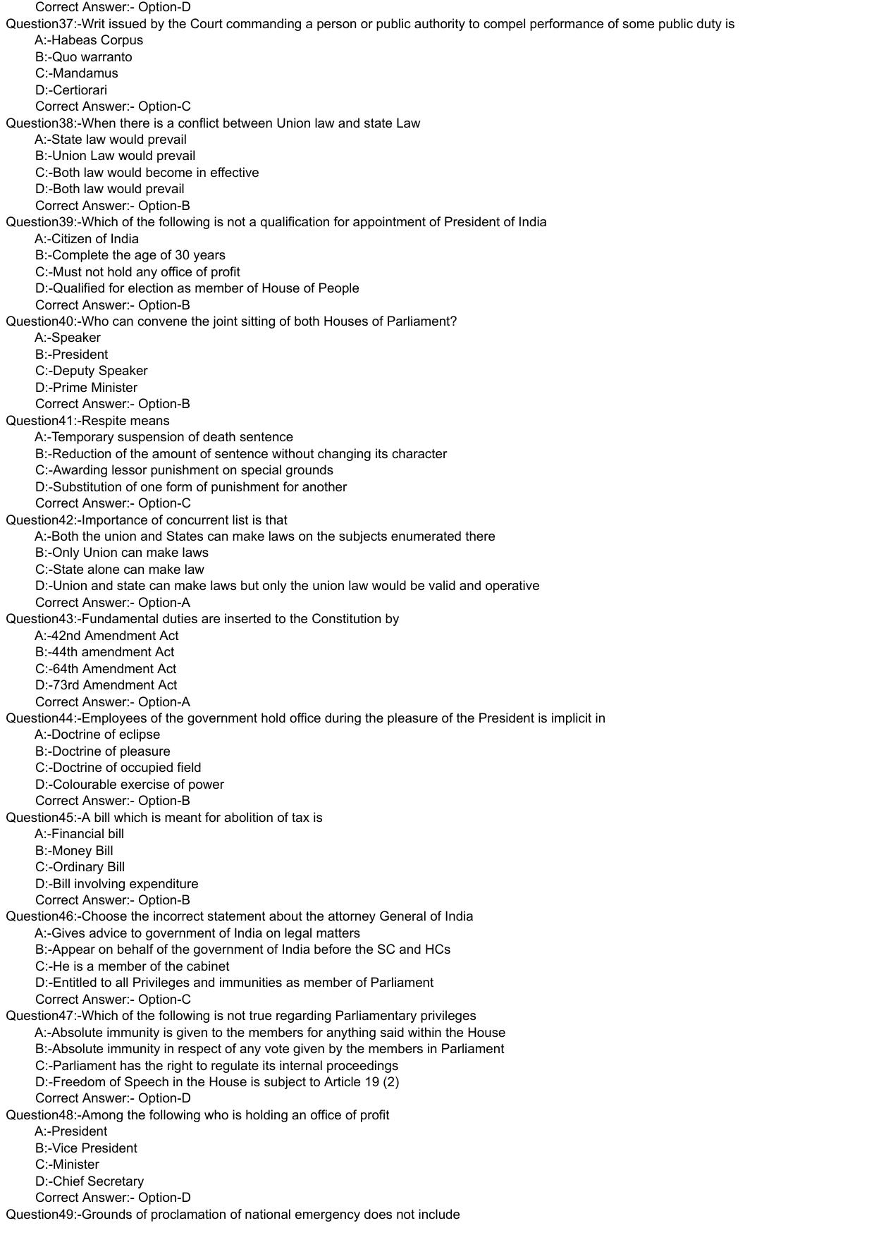 Kerala CEE LLM 2021 Question Paper With Answers - Page 4