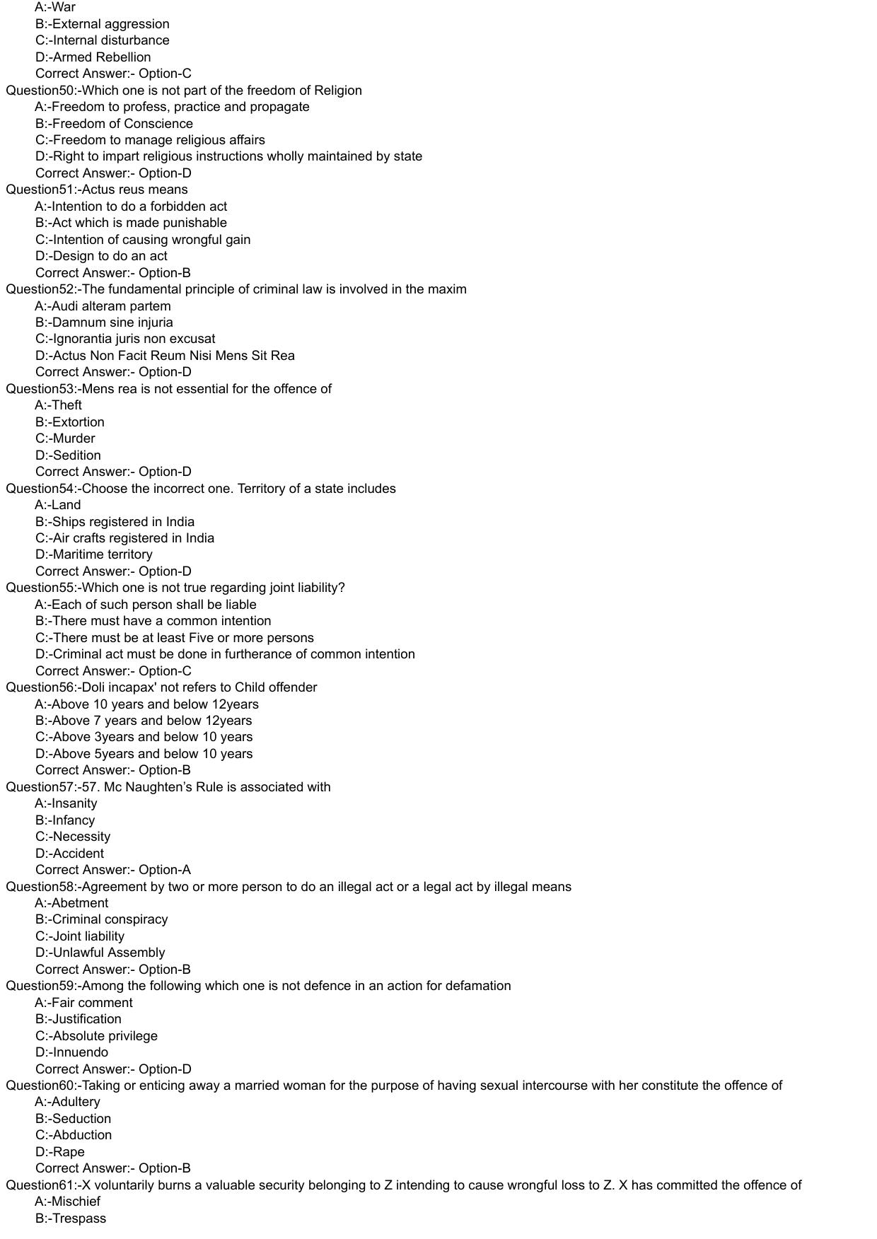 Kerala CEE LLM 2021 Question Paper With Answers - Page 5