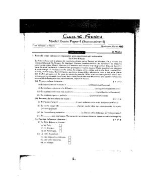 CBSE Worksheets for Class 10 French Assignment 13
