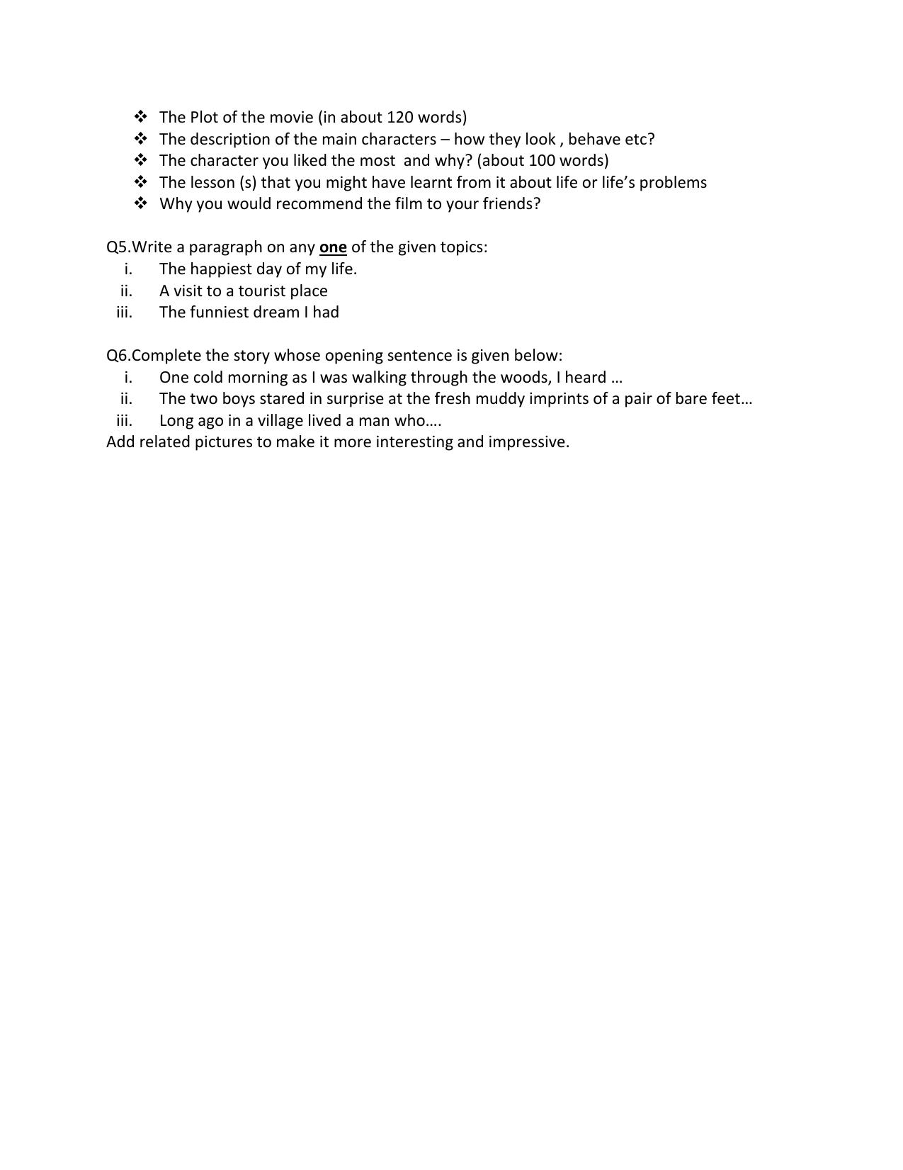 CBSE Worksheets for Class 6 English Assignment 1 - Page 2