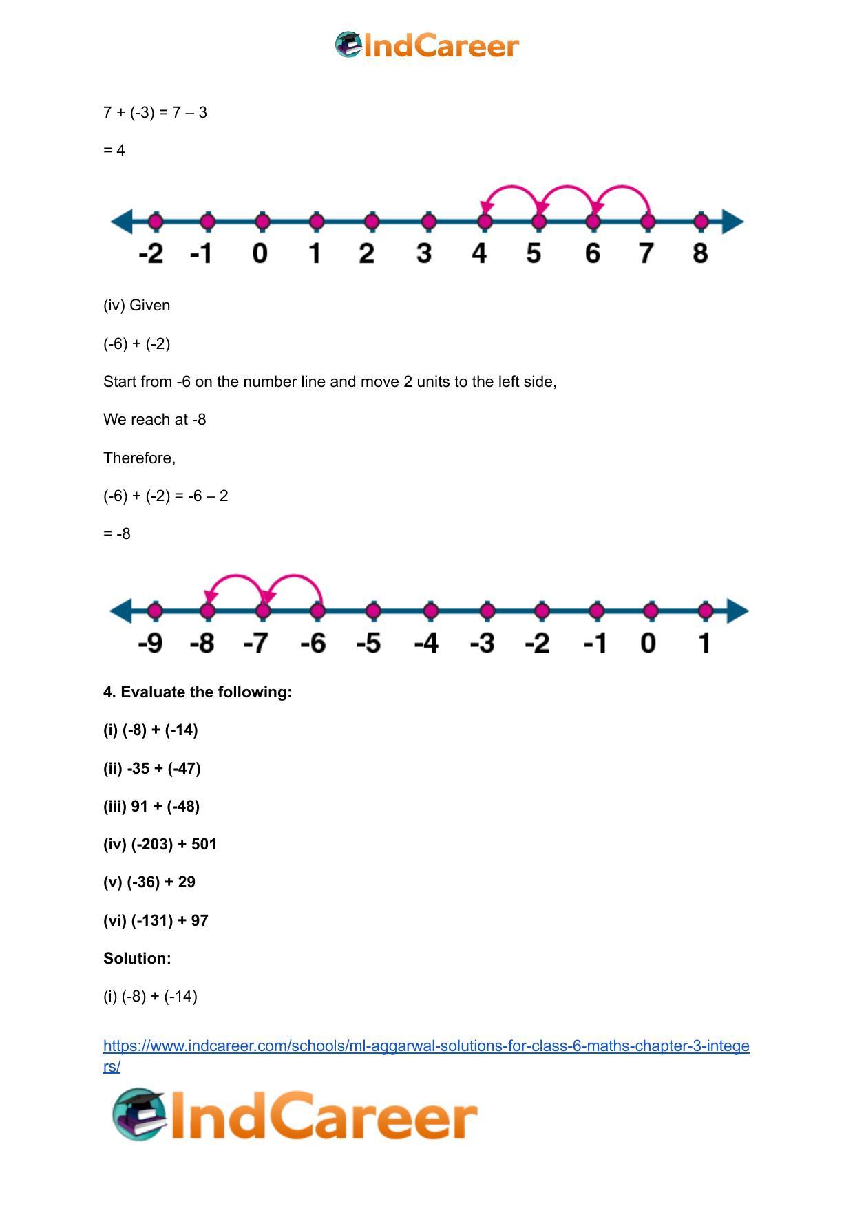 ML Aggarwal Solutions for Class 6 Maths Chapter 3- Integers - Page 5