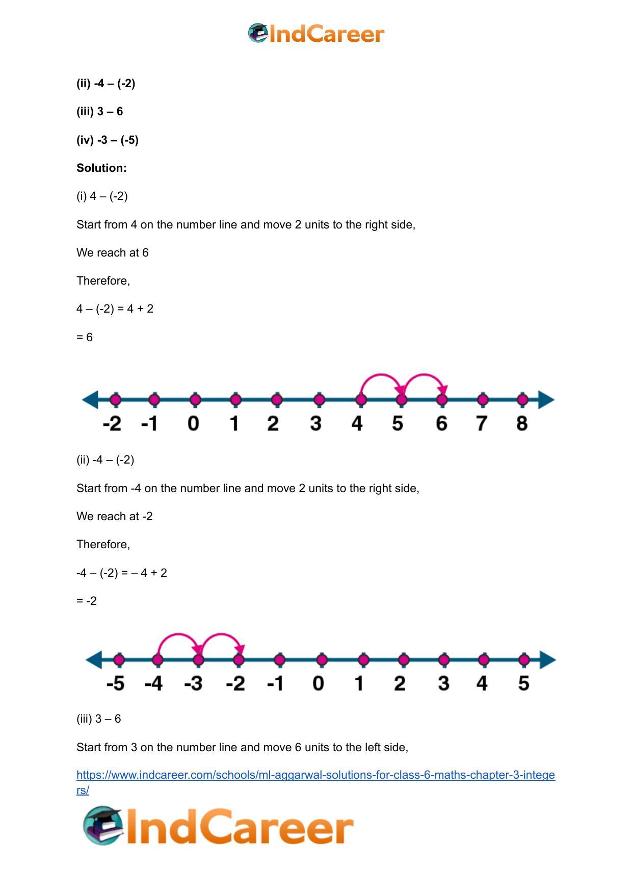 ML Aggarwal Solutions for Class 6 Maths Chapter 3- Integers - Page 7