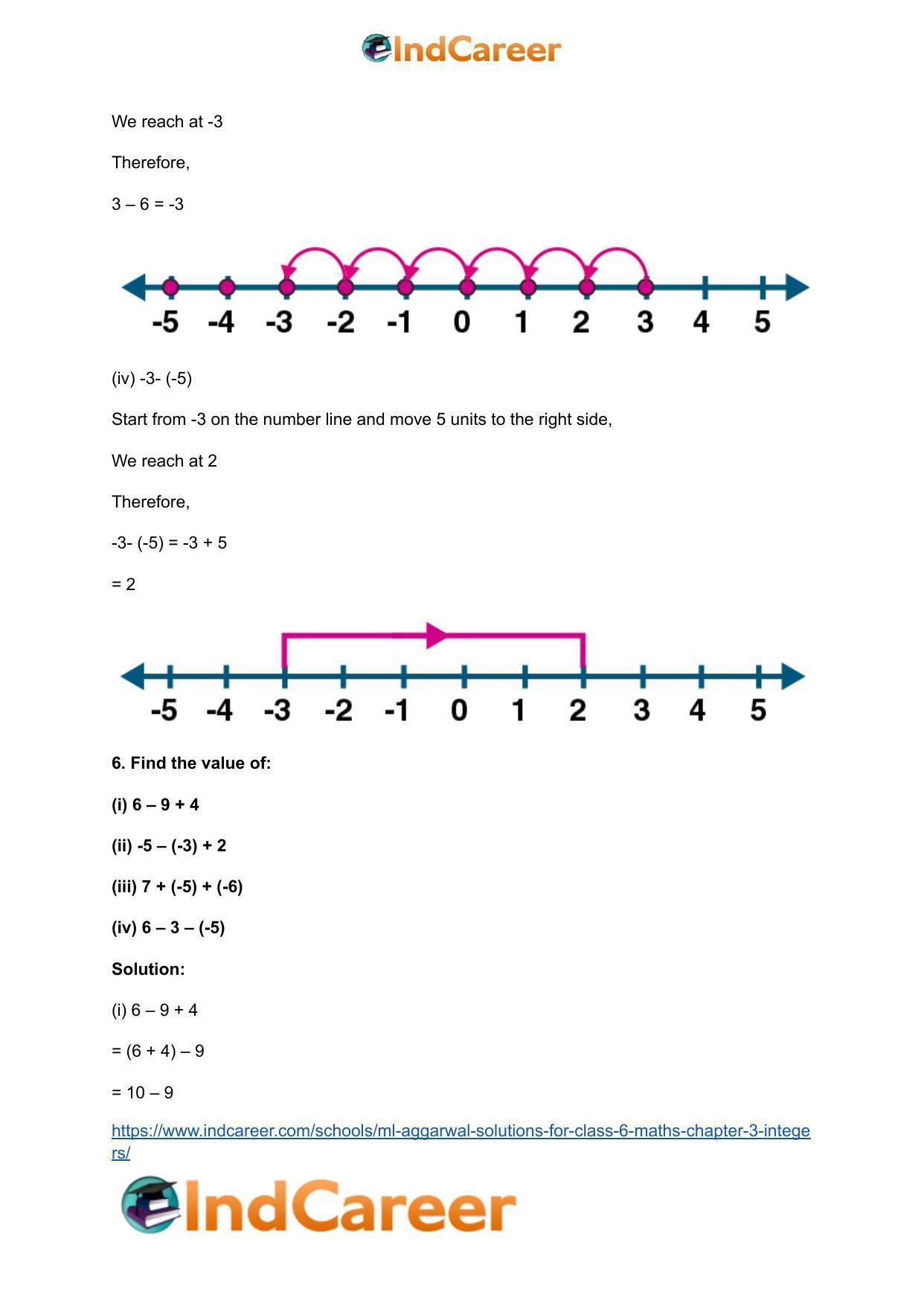 ML Aggarwal Solutions for Class 6 Maths Chapter 3- Integers - Page 8