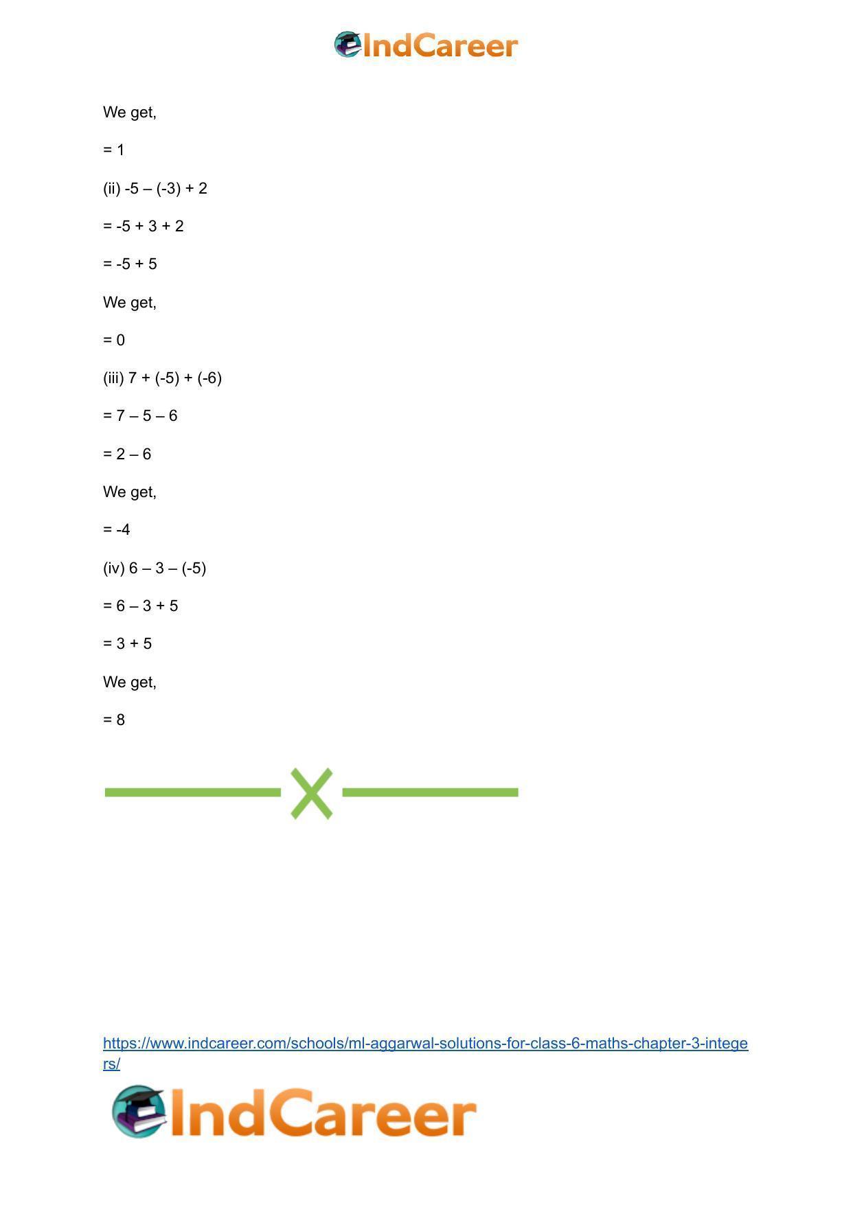 ML Aggarwal Solutions for Class 6 Maths Chapter 3- Integers - Page 9