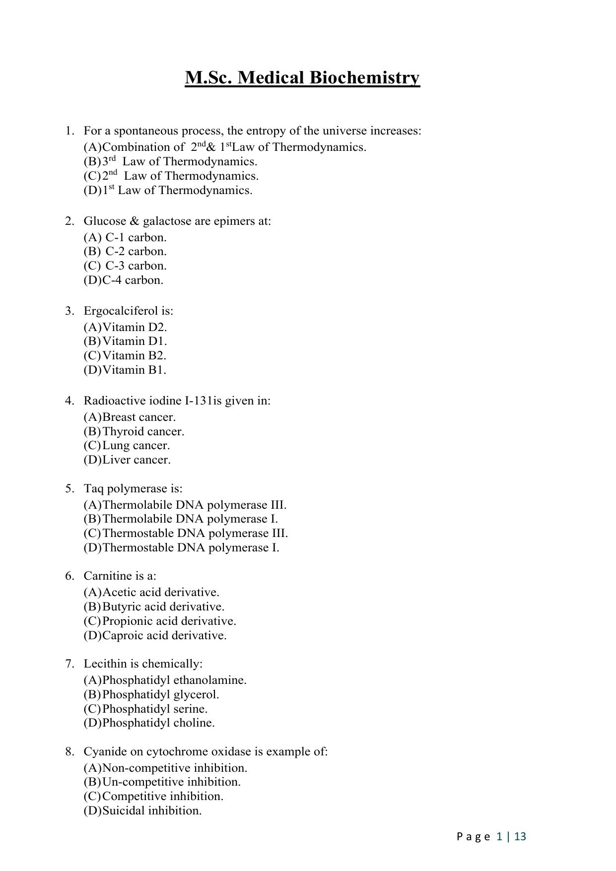 WB JEMAS (PG) M.Sc MB 2024 Question Paper - Page 3