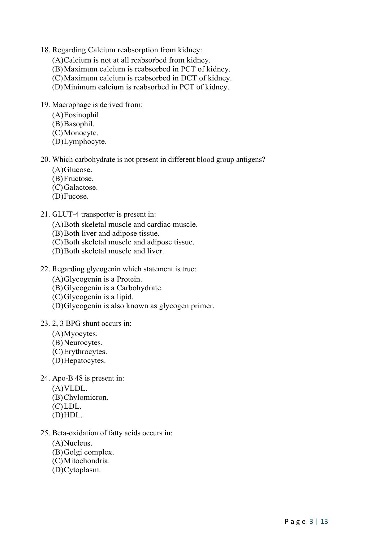 WB JEMAS (PG) M.Sc MB 2024 Question Paper - Page 5