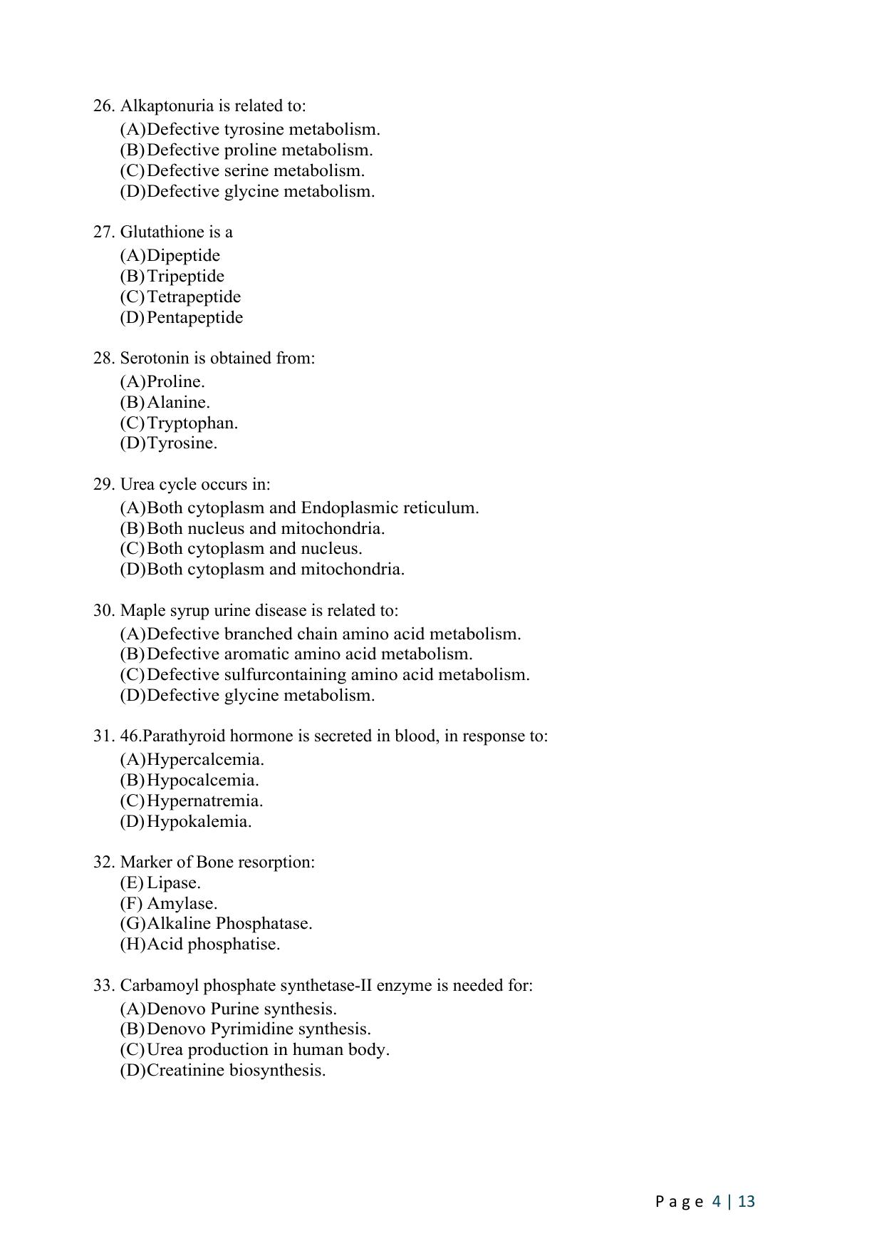 WB JEMAS (PG) M.Sc MB 2024 Question Paper - Page 6