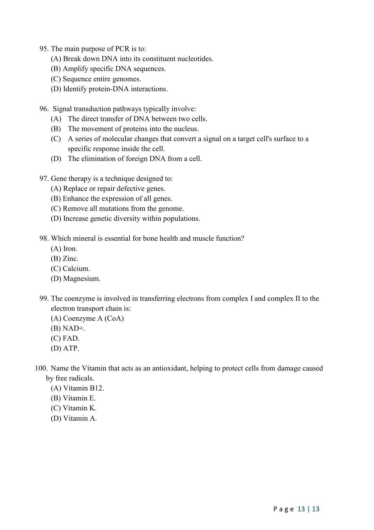 WB JEMAS (PG) M.Sc MB 2024 Question Paper - Page 15