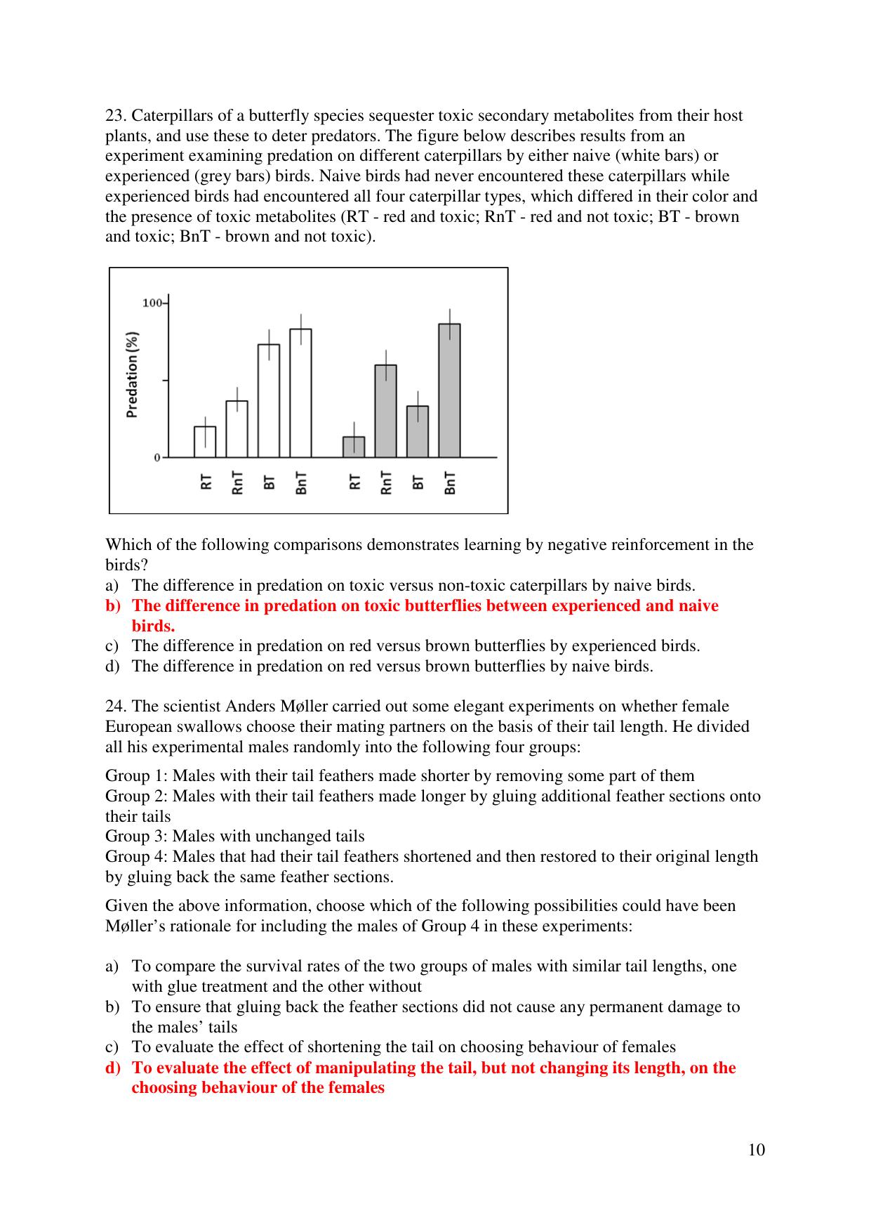 JGEEBILS Wildlife Biology & Conservation Question Paper 2018 - Page 10