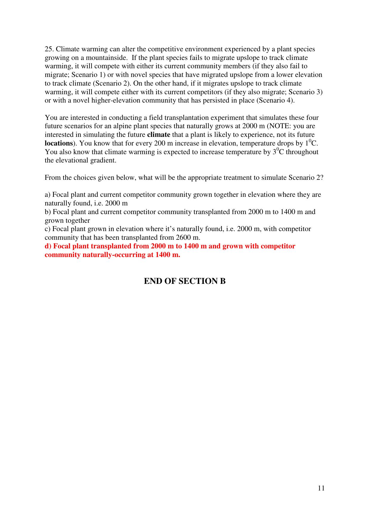 JGEEBILS Wildlife Biology & Conservation Question Paper 2018 - Page 11