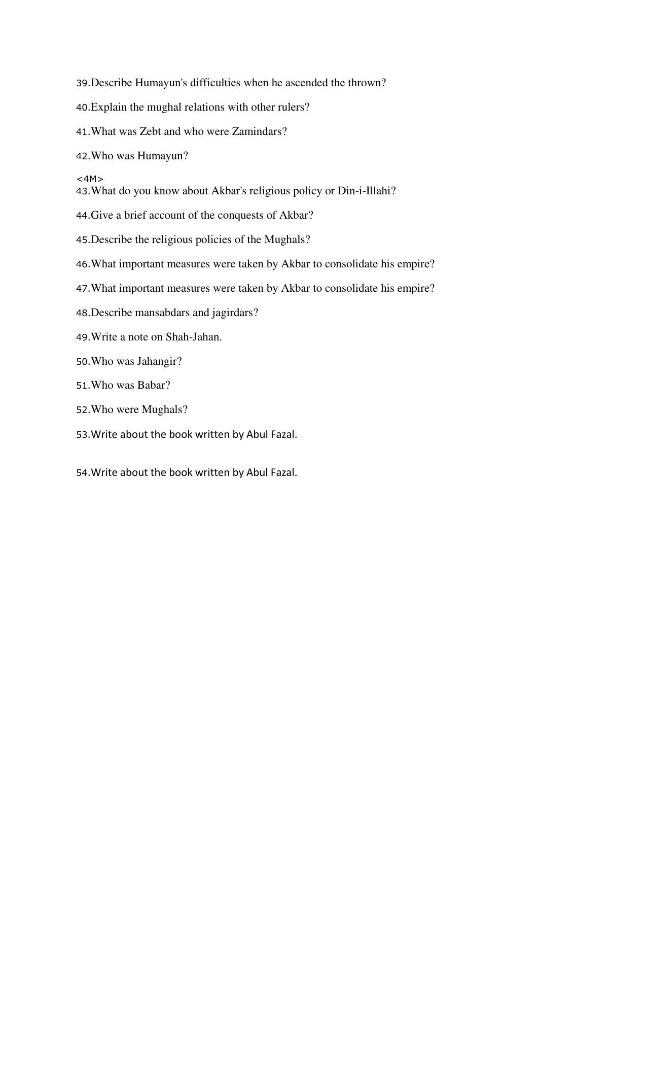 CBSE Worksheets for Class 7 Geography The Mughal Empire Assignment - Page 4