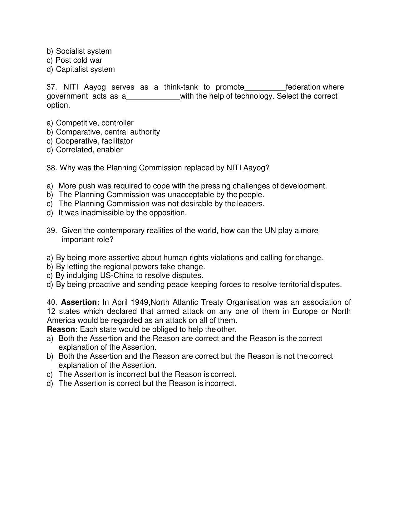 CBSE Class 12th Political Science Sample Question Paper 2021-22 - Page 8