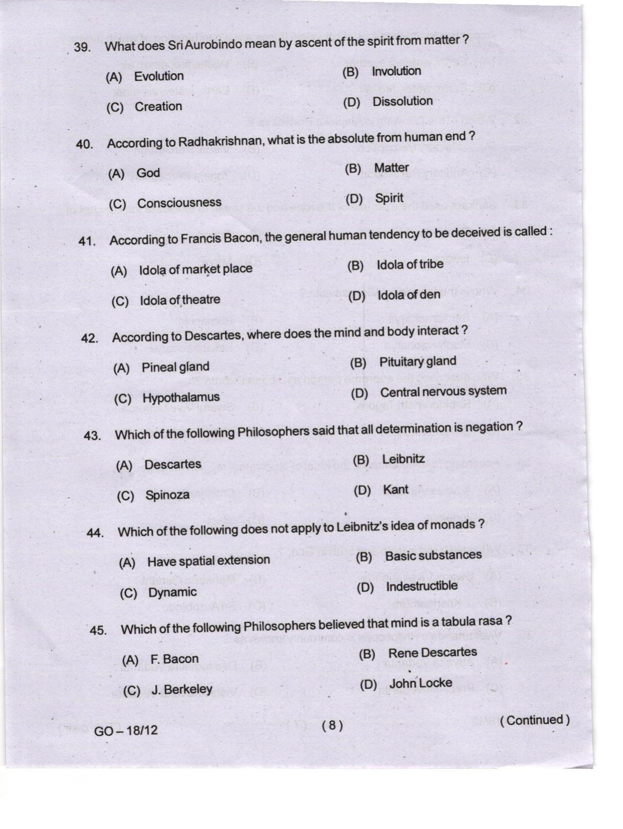 Odisha CPET 2024 PHILOSOPHY Question Papers - Page 8