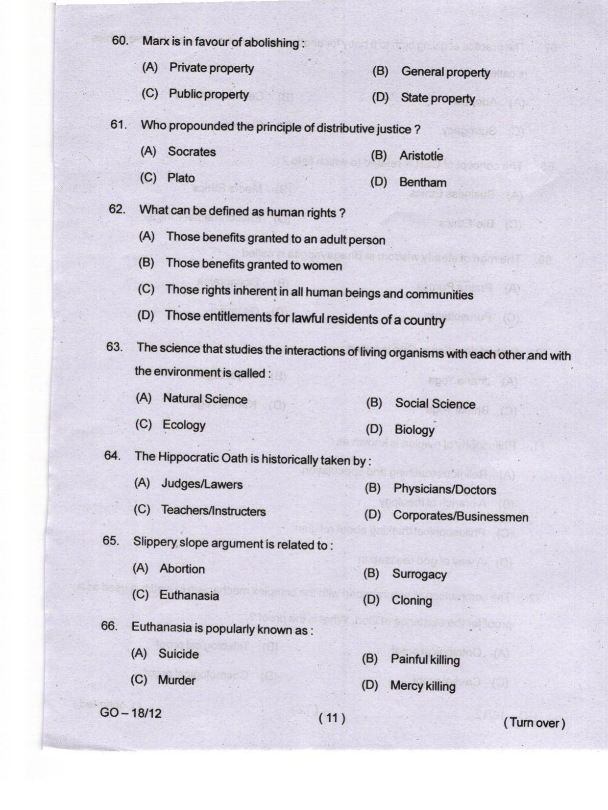 Odisha CPET 2024 PHILOSOPHY Question Papers - Page 11