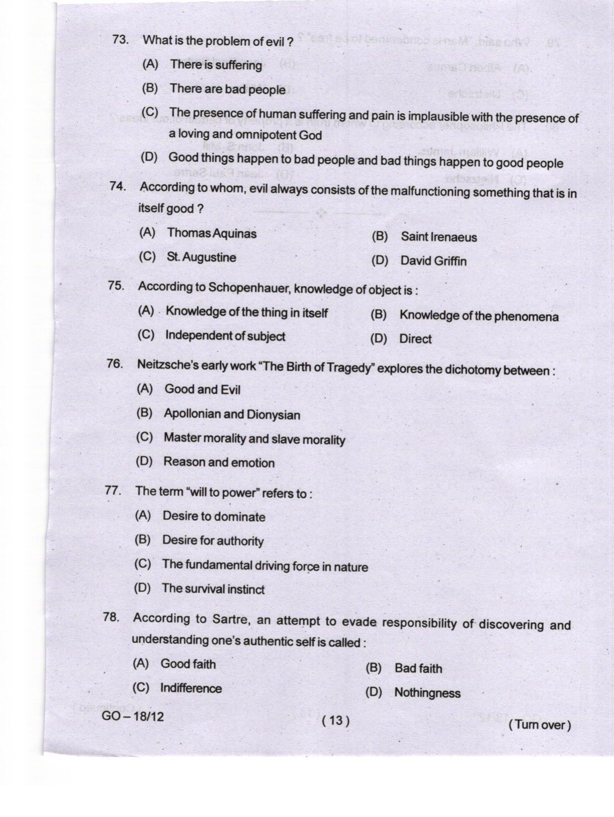 Odisha CPET 2024 PHILOSOPHY Question Papers - Page 13