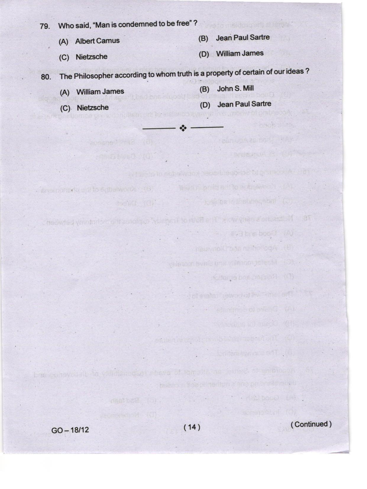 Odisha CPET 2024 PHILOSOPHY Question Papers - Page 14