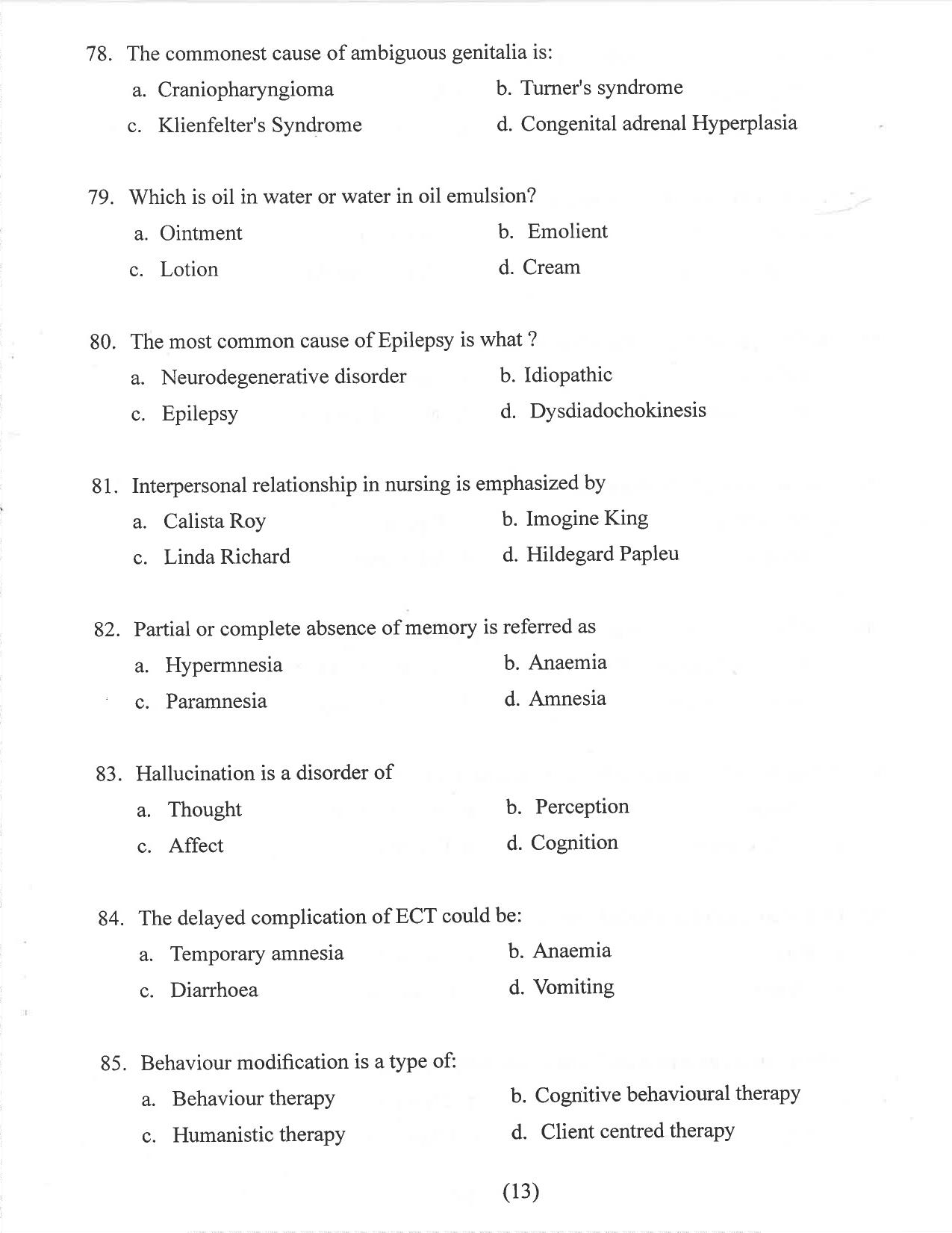 HP M.Sc. Nursing 2021 Question Paper Answer Key - Page 10