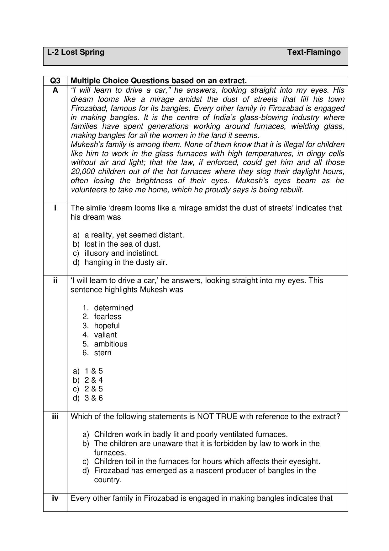 CBSE Class XII English Core Question Bank - Page 8