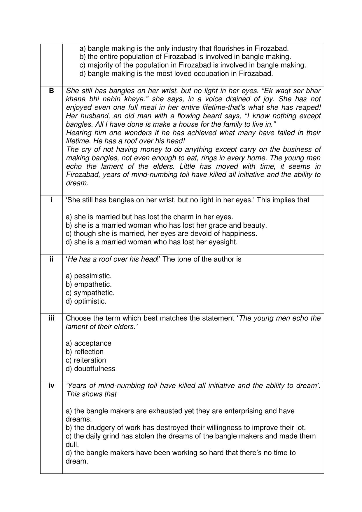 CBSE Class XII English Core Question Bank - Page 9