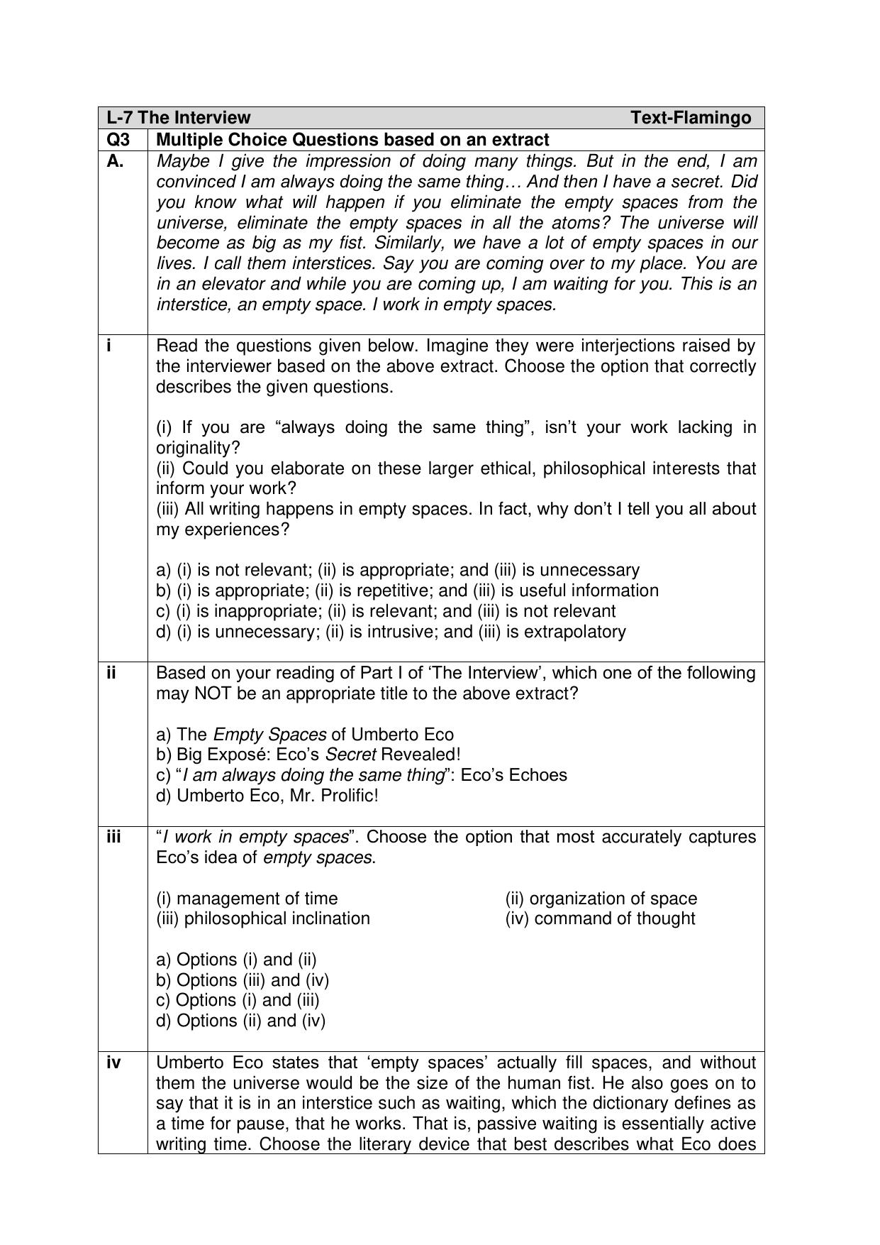 CBSE Class XII English Core Question Bank - Page 29