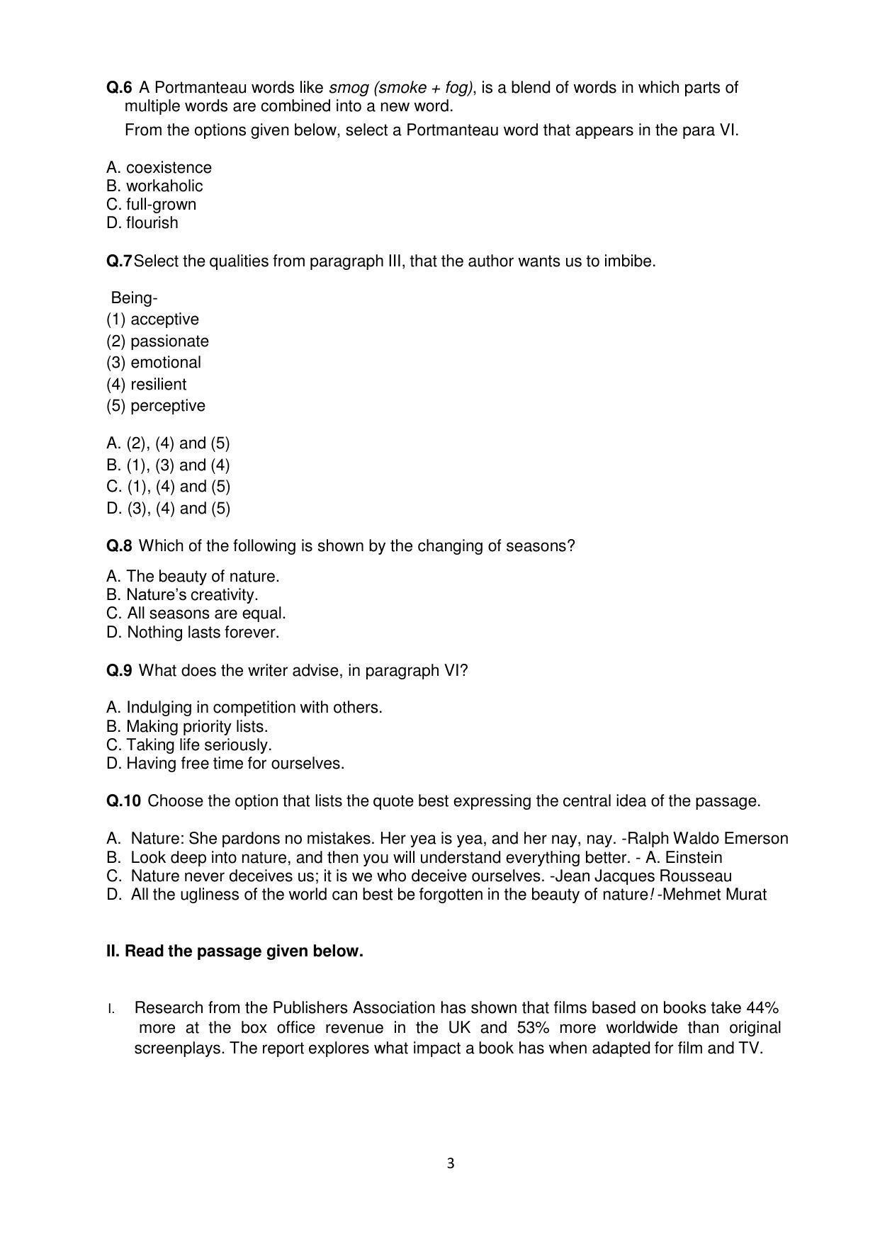 CBSE Class 10 English (Language & Literature) Sample Paper 2021-22 - Page 3