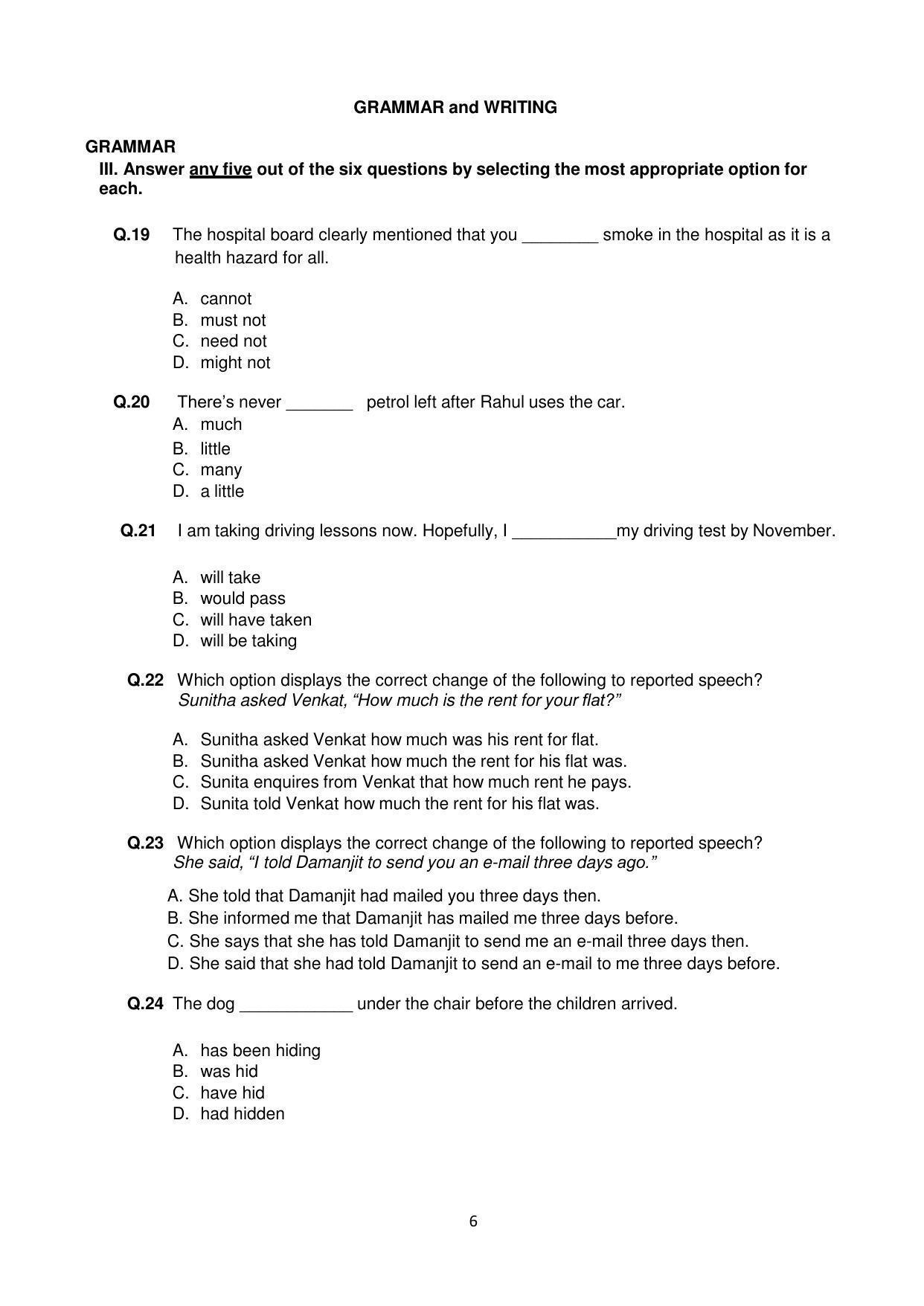 CBSE Class 10 English (Language & Literature) Sample Paper 2021-22 - Page 6