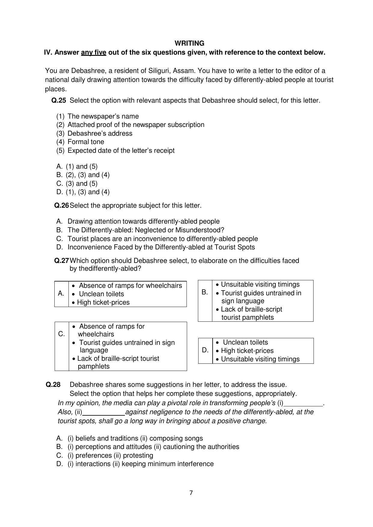 CBSE Class 10 English (Language & Literature) Sample Paper 2021-22 - Page 7