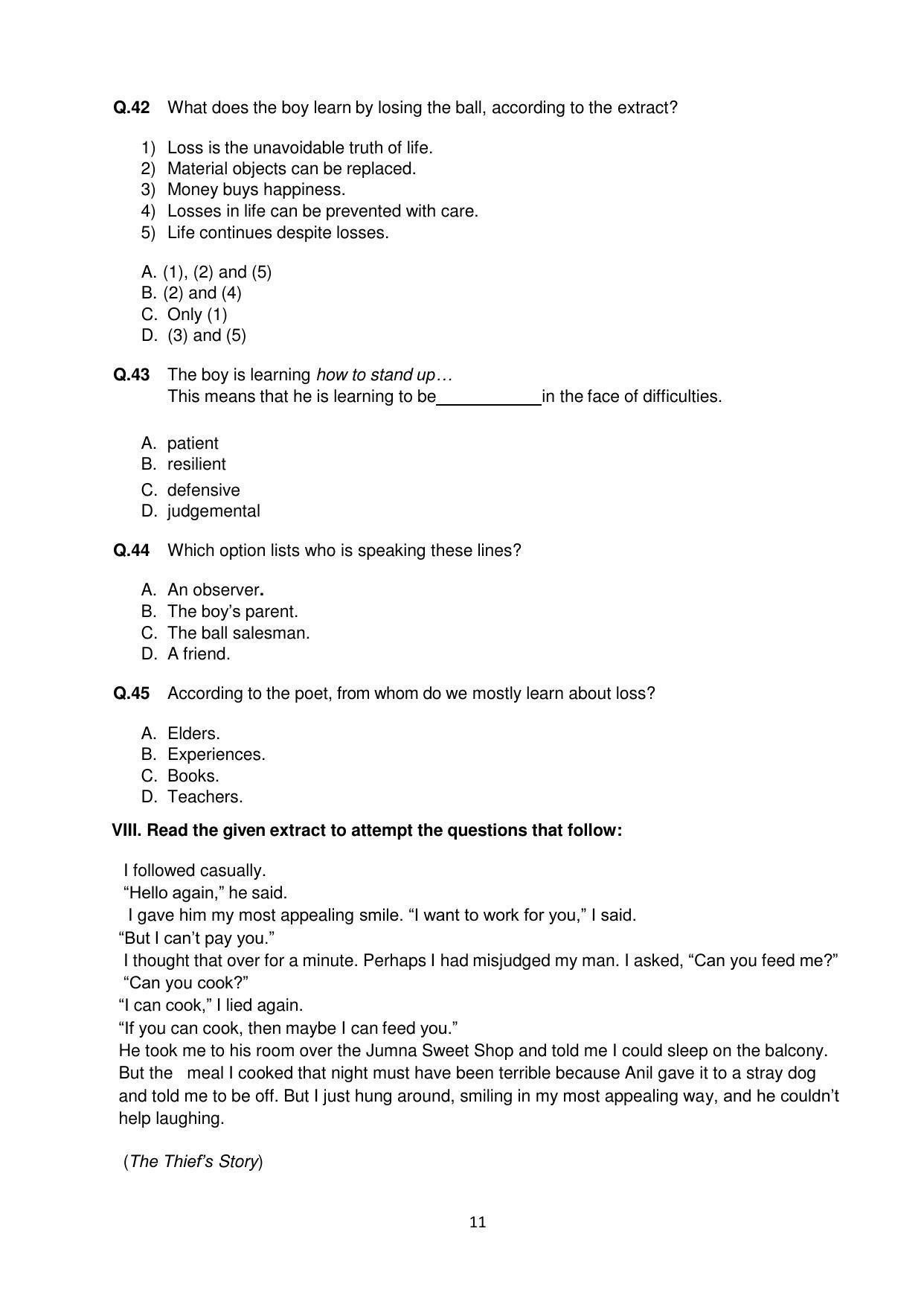 CBSE Class 10 English (Language & Literature) Sample Paper 2021-22 - Page 11